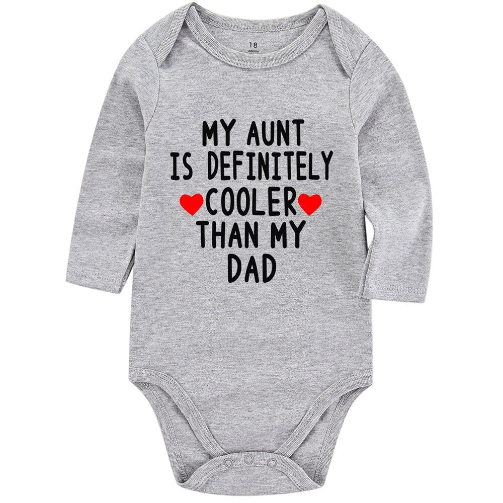 Funny Unisex Baby Bodysuit 0-3 Months - Cool Aunt & Dad Gift for Baby Boys & Girls | Perfect for Playtime & Family Photos