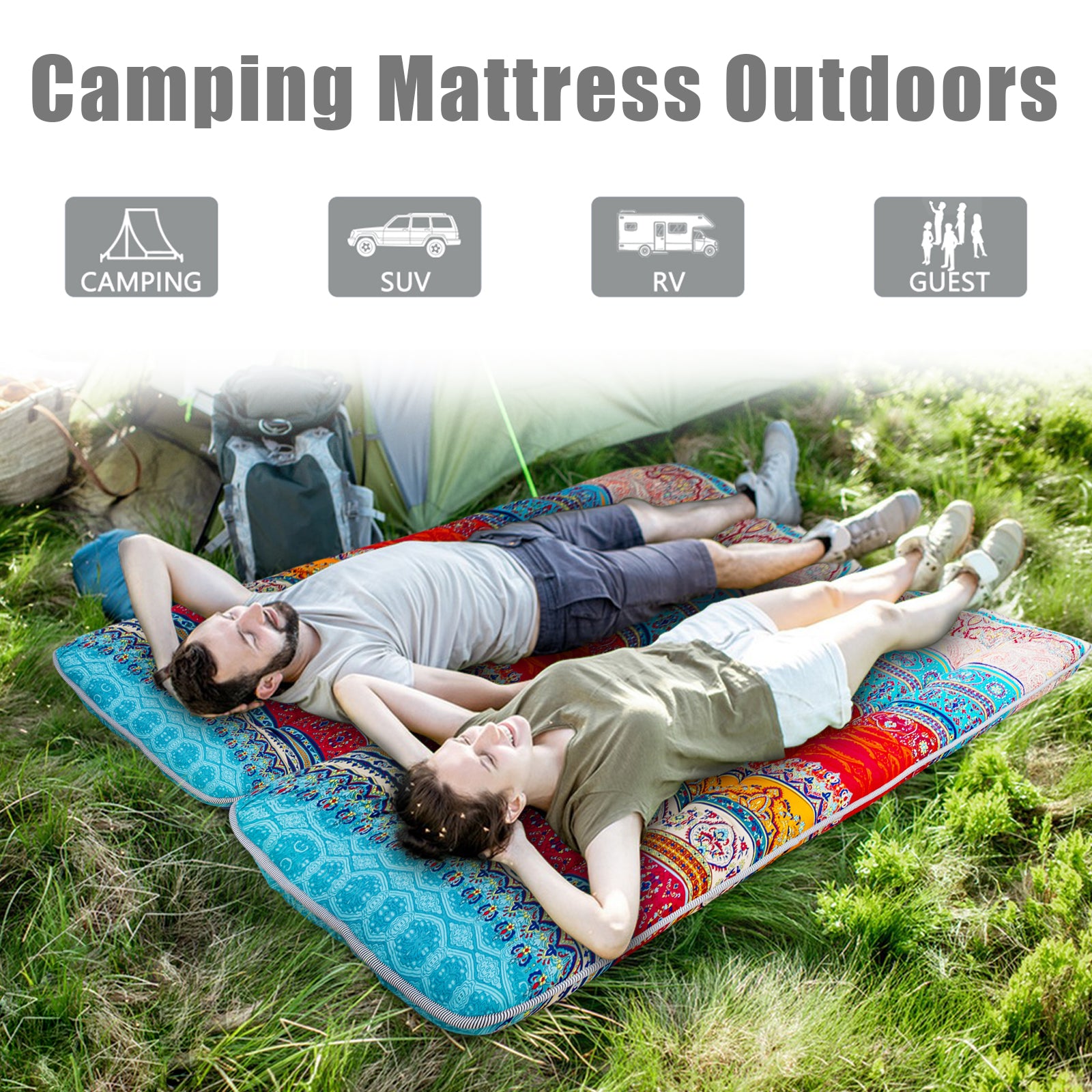MAXYOYO Japanese Style Cot Futon Mattress - Foldable Floor Mattress, Tatami Mat & Bohemian Bed for Guest Room, Yoga, Meditation & Camping