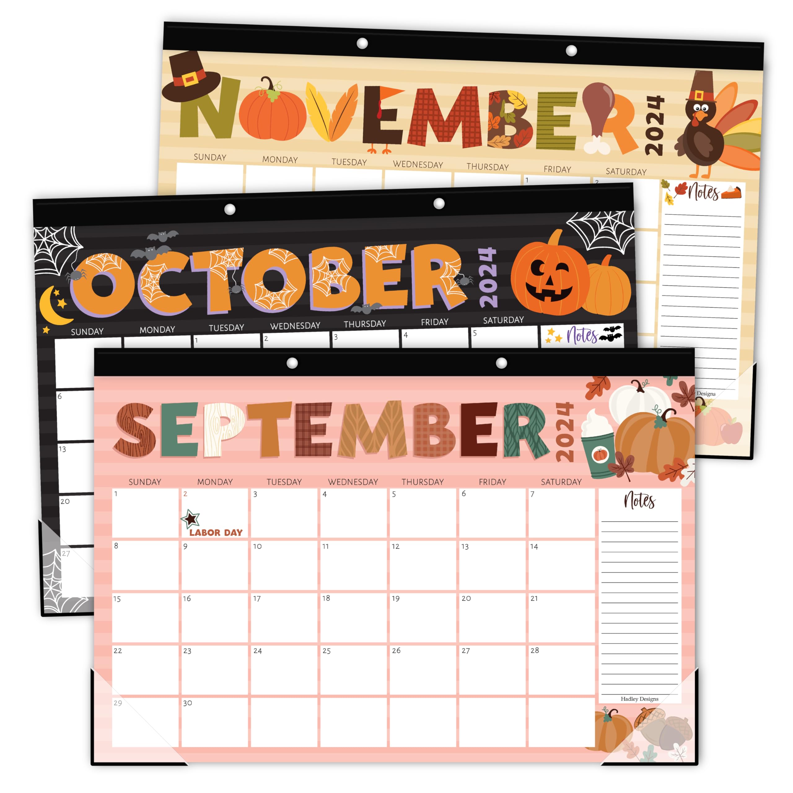 Hadley Designs 2024-2025 Doodle Teacher Desk Calendar - Large Academic Planner for School Year July 2024 to June 2025 | Perfect for Classroom Organization, Teacher Gifts & Office Productivity