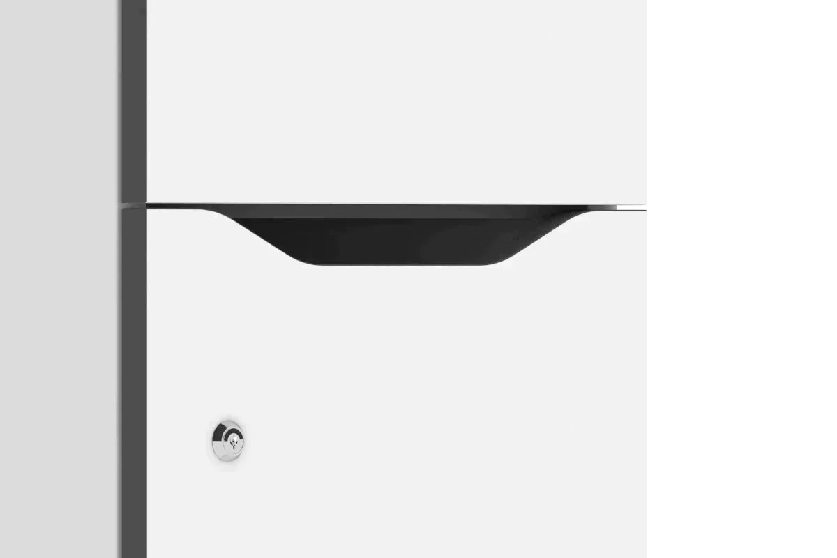 White Melamine Locker with 2-Tier Door - Durable School & Gym Storage Solution for Uniforms, Books & Sports Equipment