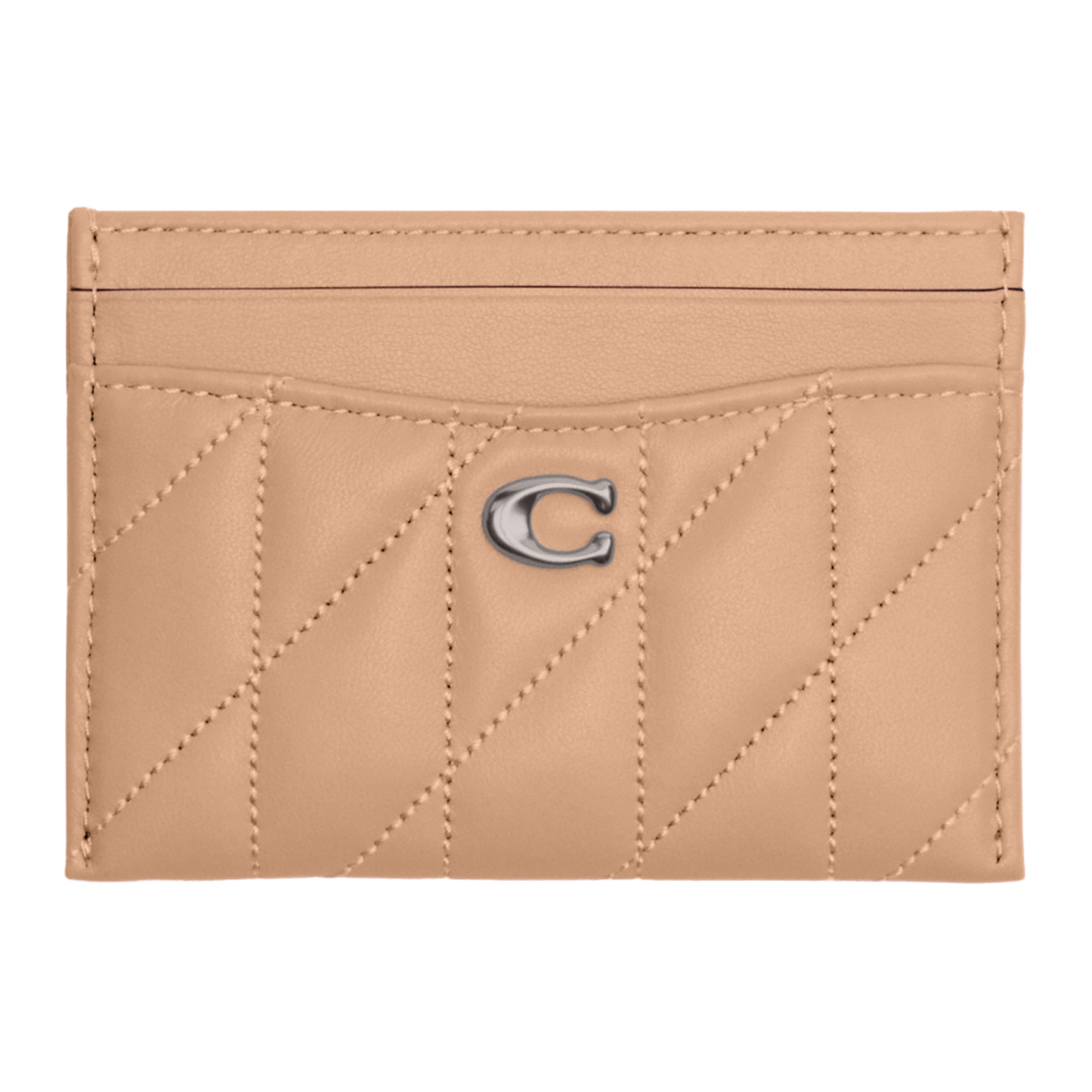 Coach Quilted Leather Card Holder Wallet - Slim Essential RFID Blocking Card Case for Women & Men - Perfect for Travel, Business & Everyday Use