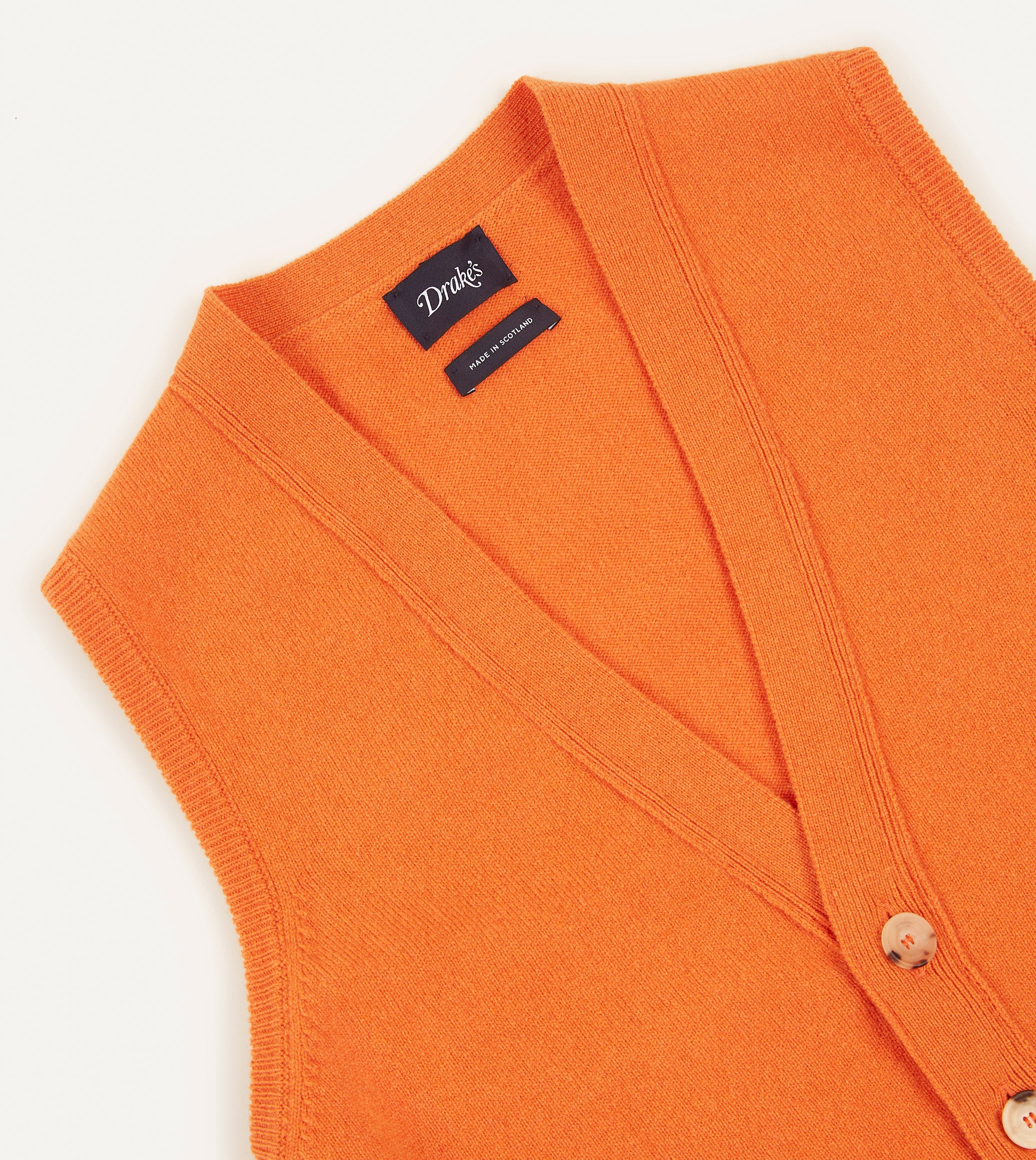 Soft Orange Lambswool Sleeveless Cardigan Sweater for Women - Cozy Lightweight Knit Open Front Wrap - Perfect for Fall, Winter & Layering Outfits