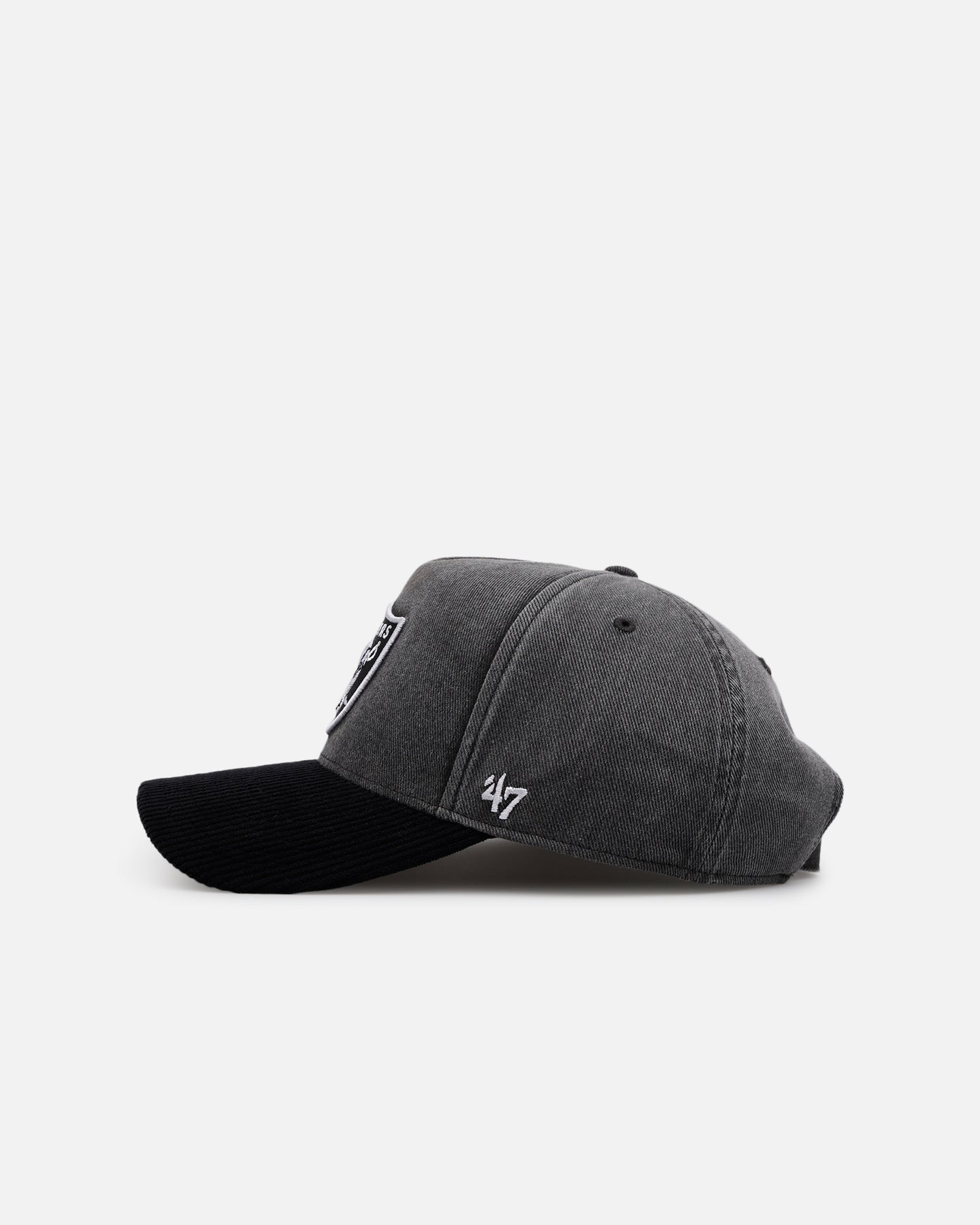 47 Brand Las Vegas Raiders 'Apollo Corduroy' Snapback Hat - Black Adjustable Strapback Cap for Men - Perfect for Game Day, Tailgating & Fan Gear Collection