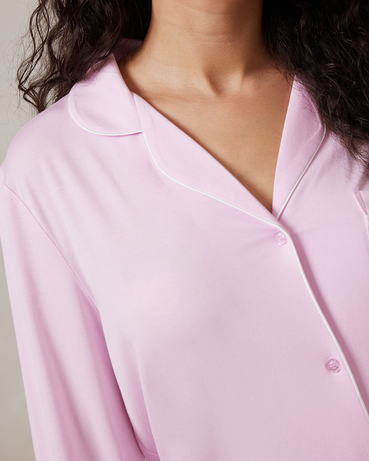 TENCEL™ Modal Long Sleeve Button Up Pajama Set for Women - Soft & Comfortable Sleepwear, Lounge Wear - Perfect for Nighttime Relaxation & Cozy Evenings at Home