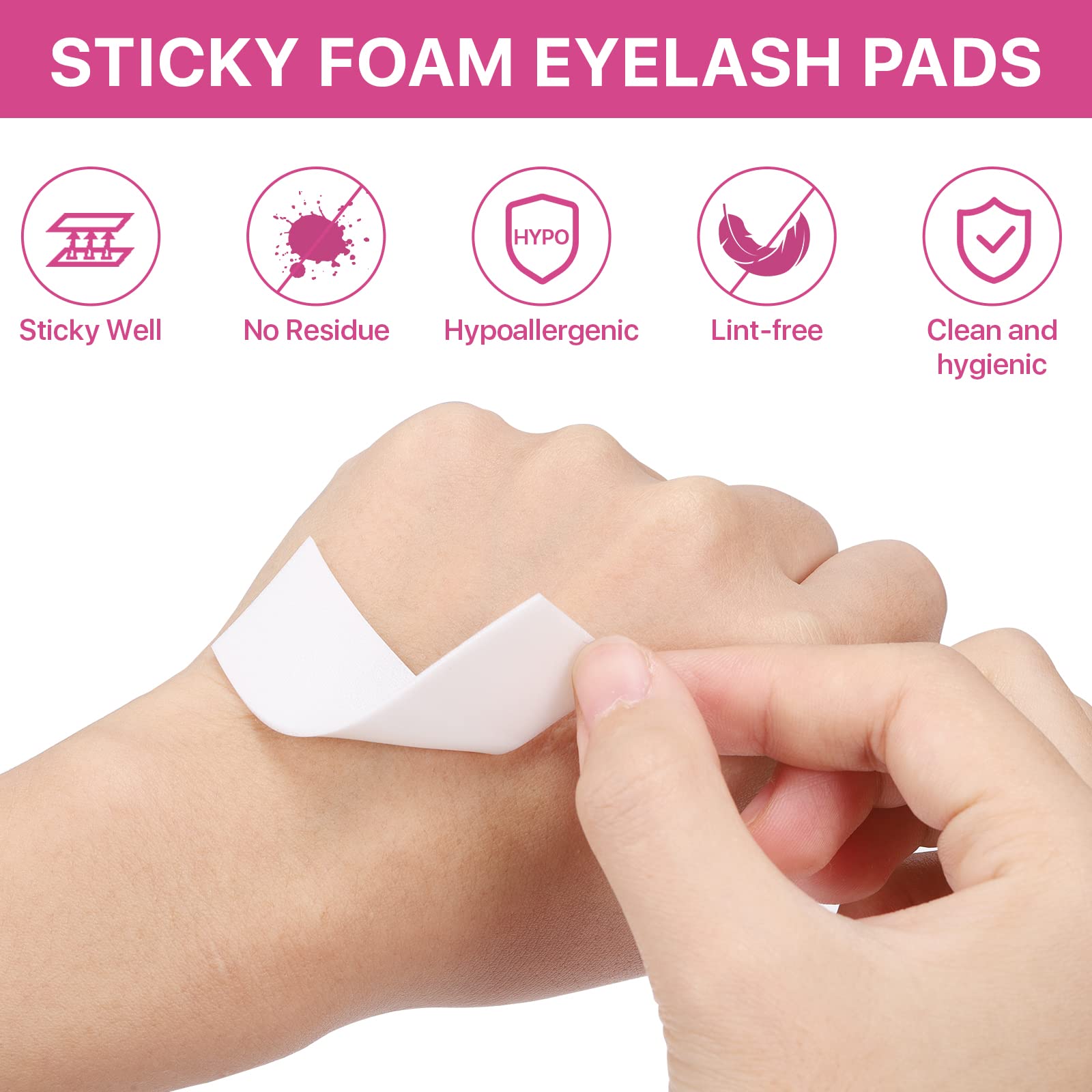 110 PCS Pre-cut Foam Eye Pads for Eyelash Extensions - Hypoallergenic, Lint Free Under Eye Pads for Professional Lash Artists - Perfect for Salon, Spa & Home Use