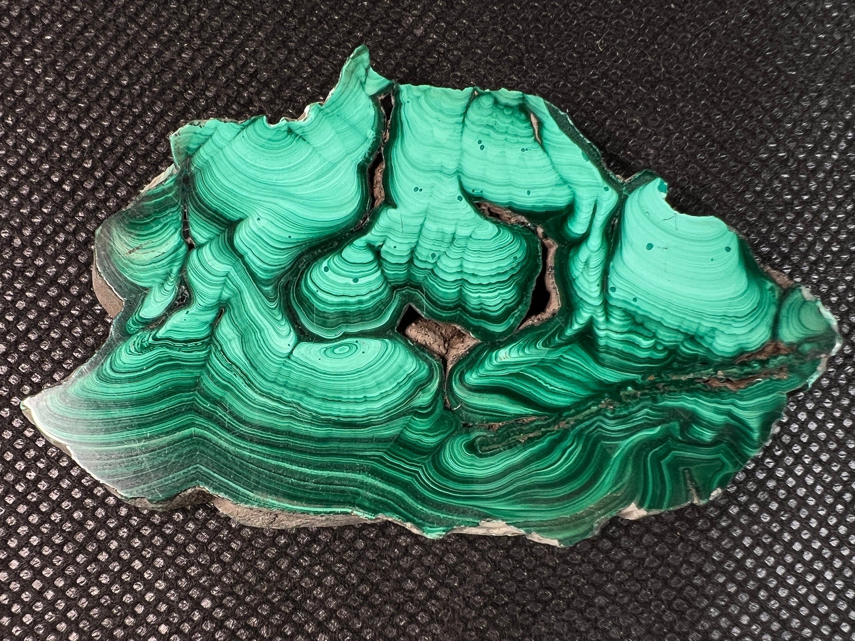 Natural Malachite Crystal Slab - Premium Green Malachite Stone for Jewelry Making, Unique Handmade Gift, Home Decor & Healing Crystal (50475) - Perfect for Meditation, Energy Work & Spiritual Healing