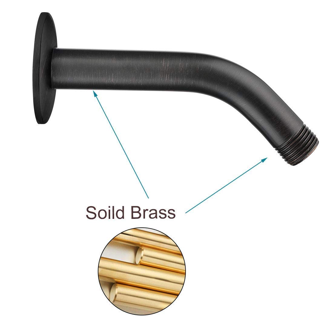 BRIGHT SHOWERS 5 Inch Rain Shower Head with Handheld Spray Combo - Oil Rubbed Bronze Finish, Includes Wall Mount Bracket, 6 Inch Brass Shower Arm & Flexible Hose for Luxurious Bathroom Upgrade (Perfect for Master Bath, Spa-Like Experience & Water Saving)