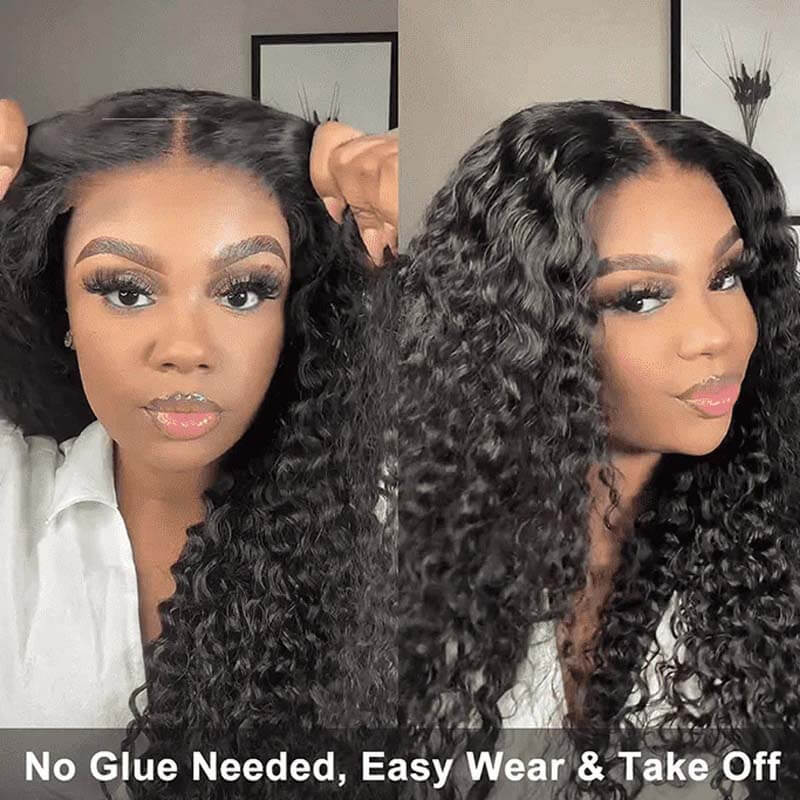 Eullair PartingMax Glueless Wig - 9x6 Lace Front Human Hair Wig with Deep Wave, Bleached Knots & Pre-Plucked Hairline - Ready to Wear for Daily Use, Parties & Special Occasions