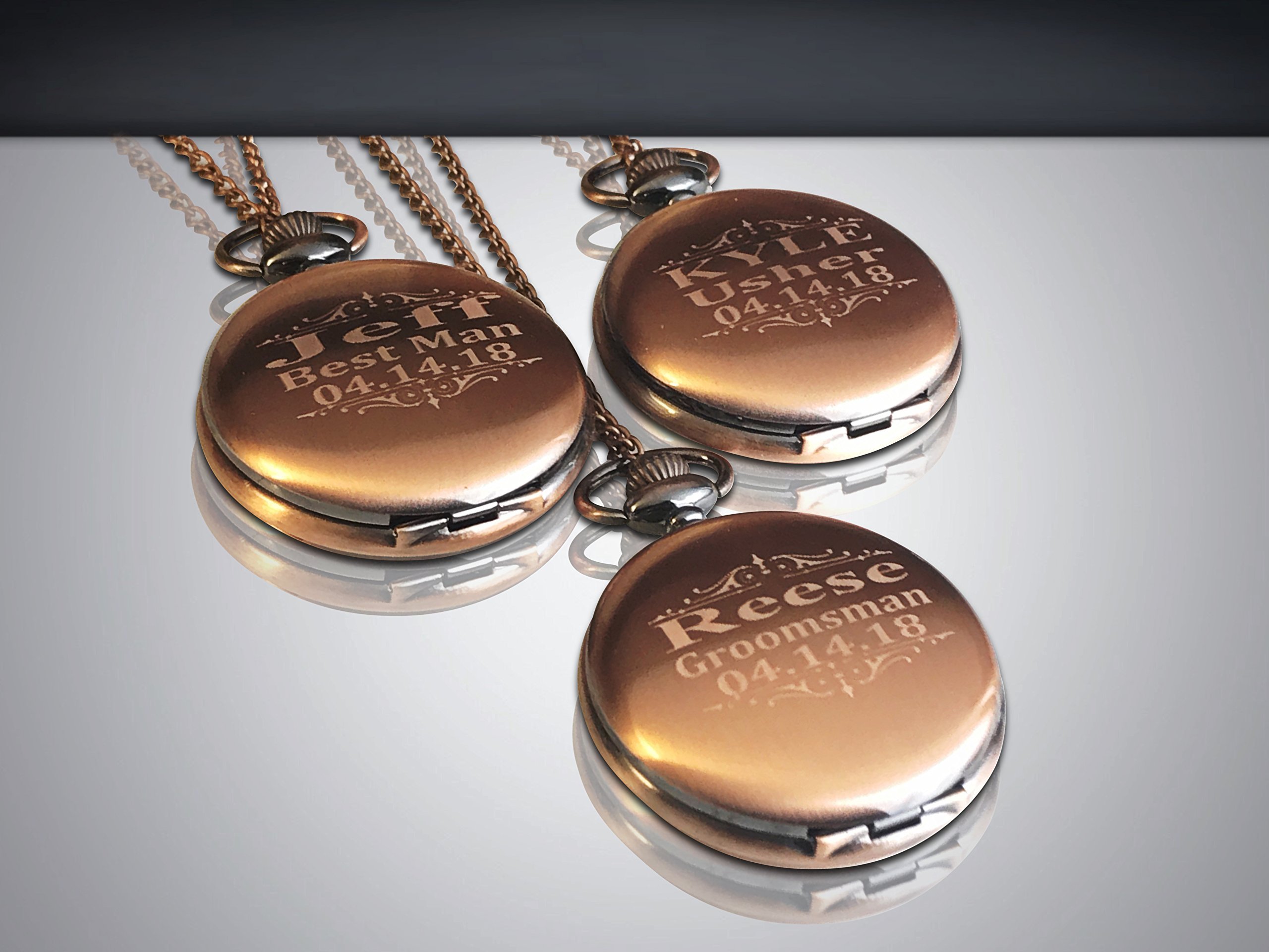 7 Silver Engraved Pocket Watches Set with Gift Boxes & Chains - Perfect for Gifts, Collectibles, and Vintage Style Accessories