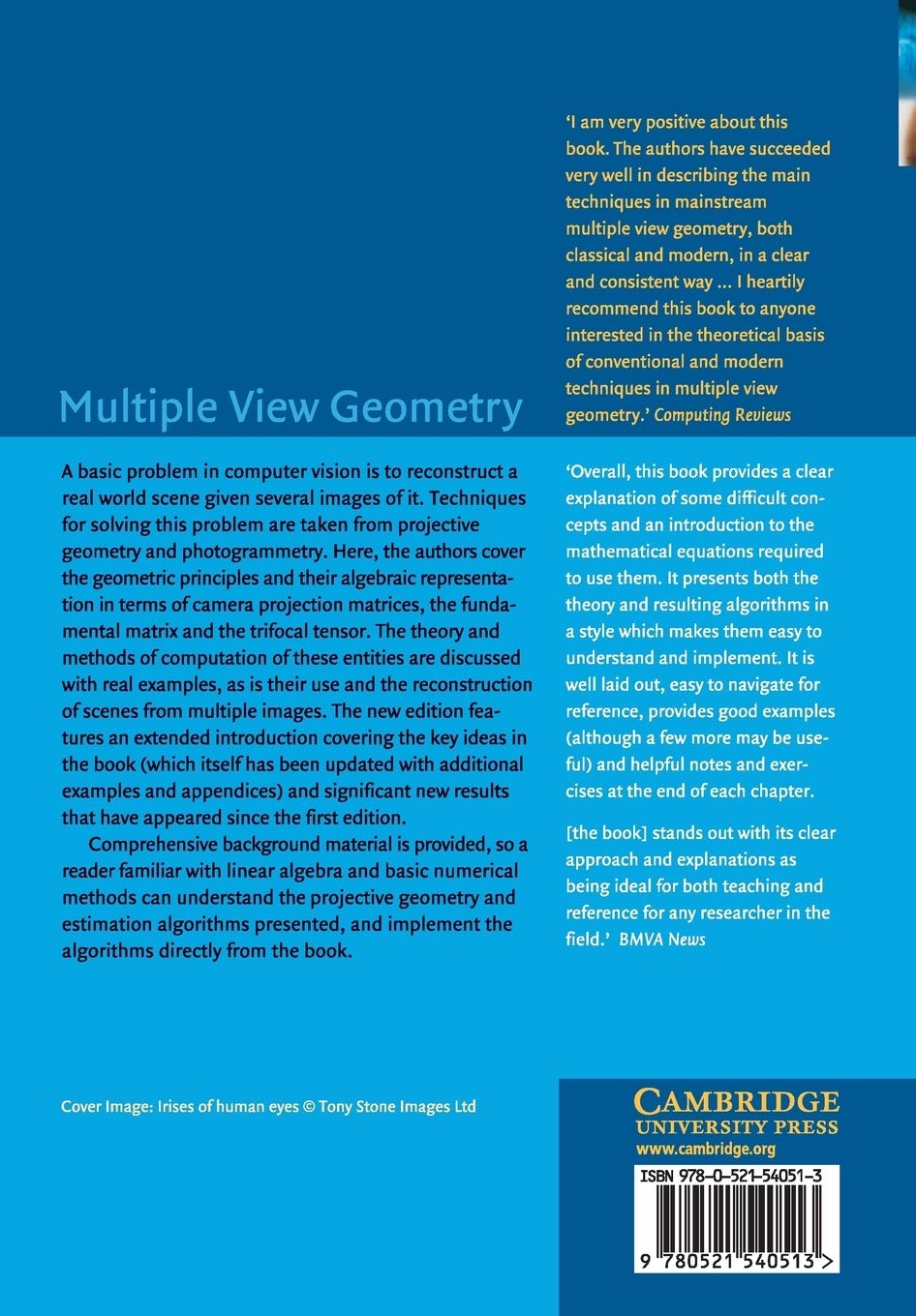 Multiple View Geometry in Computer Vision - 3D Reconstruction & Computer Vision Algorithms Book for AR/VR, Robotics & Photogrammetry Applications