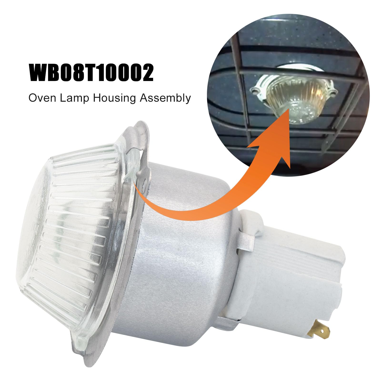 WB08T10002 Oven Lamp Holder & Light Bulb Replacement - Compatible with GE, Kenmore Ovens (769452, AH230438, EA230438) - Perfect for Wall Oven Lighting & Kitchen Appliance Repair