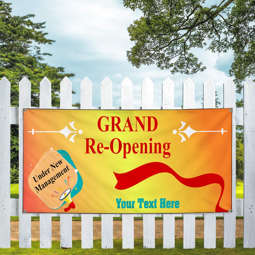Custom Industrial Vinyl Banners - Weatherproof Outdoor Business Signs with 10 Grommets (60x144 Inches) - Multiple Sizes Available - Perfect for Grand Reopenings, Yard Signs & Business Promotions