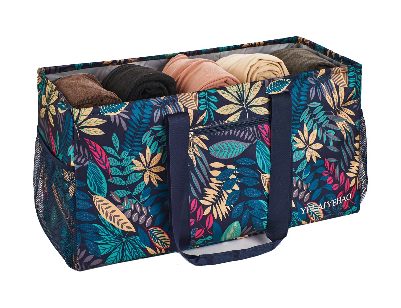 YELAIYEHAO Large Foldable Tote Bag - Heavy Duty Reusable Shopping Bag for Groceries, Beach, Pool, Gym, Travel & Laundry | Collapsible Storage Organizer for Picnic, Camping & Daily Use
