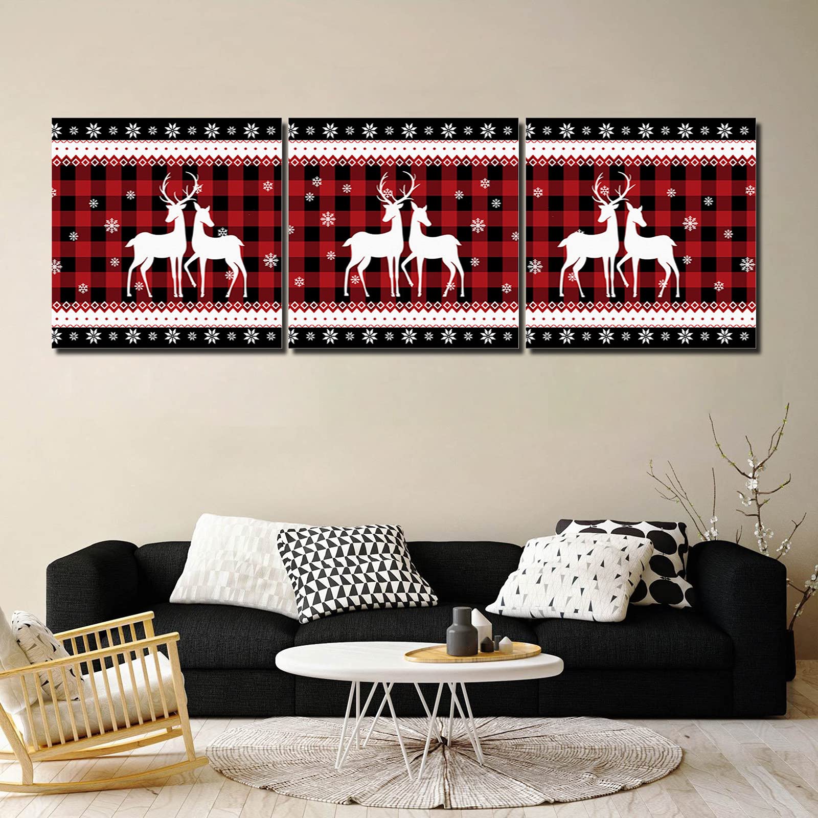 Snowflake Reindeer Christmas Wall Art - 20