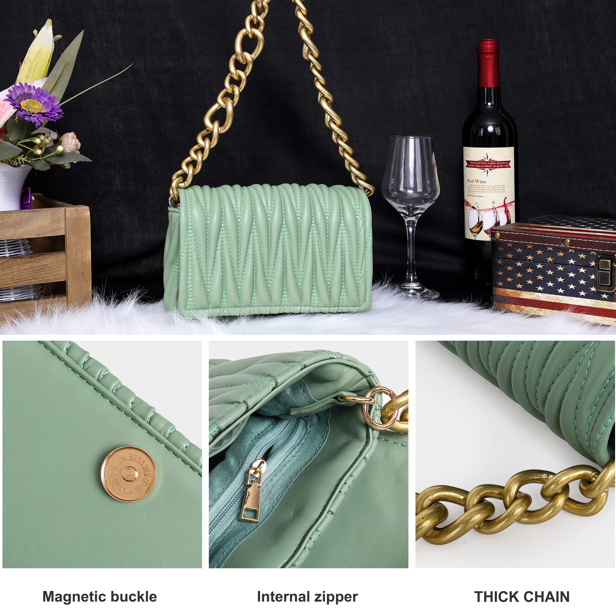 Montana West Quilted Handbags for Women - Stylish Crossbody Bags & Top Handle Purses | Fashionable Small Shoulder Bags for Daily Use, Work, Travel & Shopping