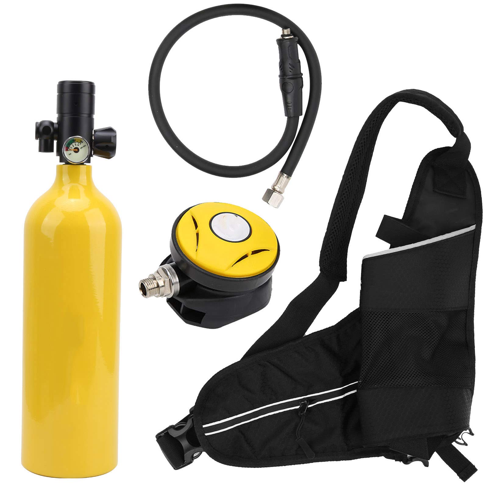 Portable Scuba Diving Oxygen Tank Cylinder - Professional Underwater Breathing Device for Divers (Yellow) - Perfect for Deep Sea Diving, Snorkeling & Underwater Exploration