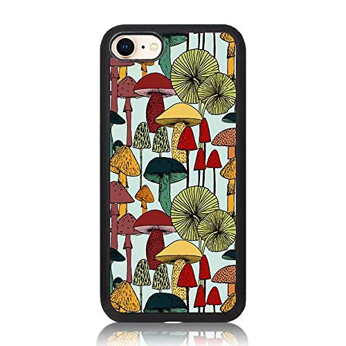 Colorful Mushroom Arrow Print iPhone 7 Case - Shockproof Slim Protective Cover with Soft TPU & Hard Back (Scratch Resistant) - Perfect for Everyday Use, Travel & Outdoor Activities