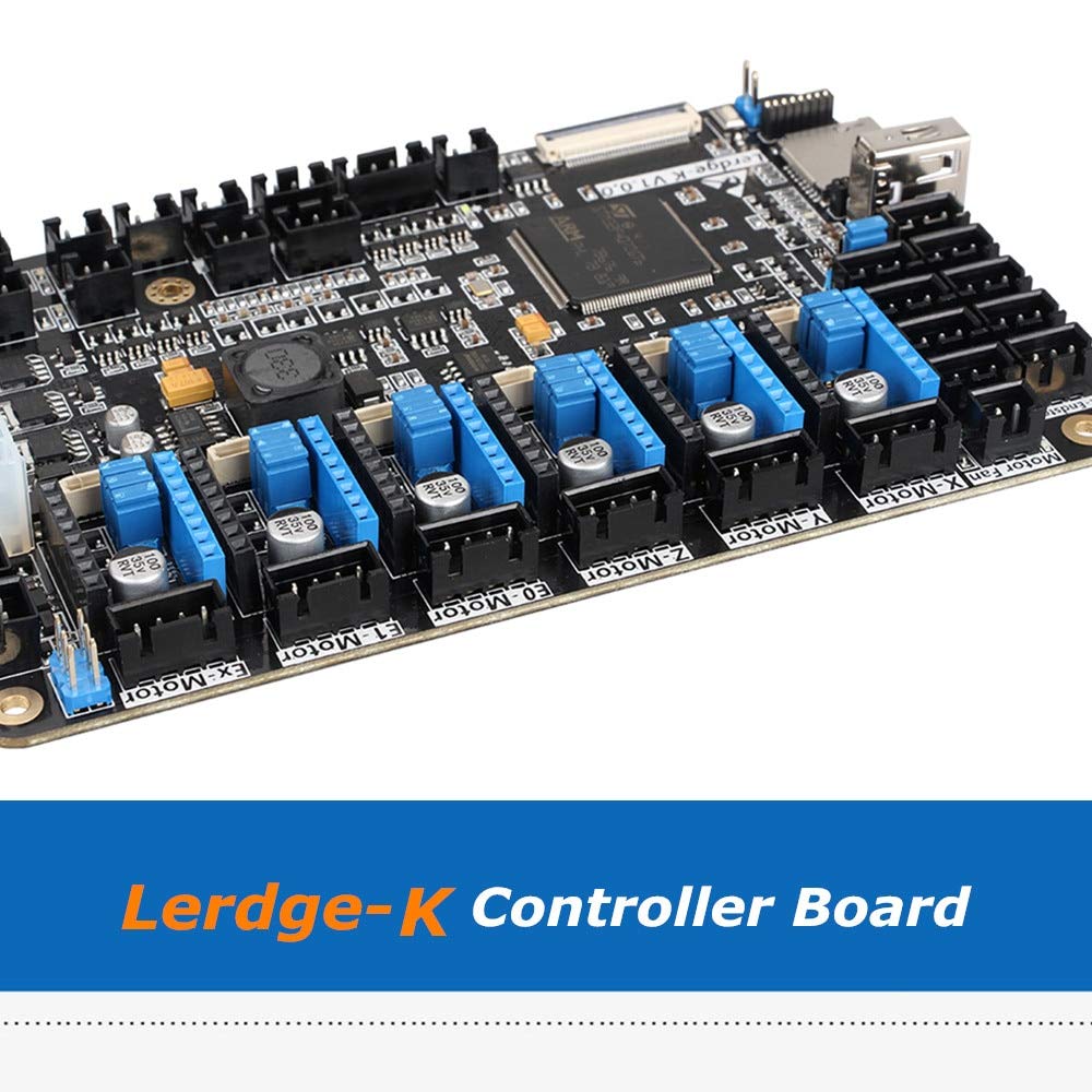 32Bit Lerdge-K 3D Printer Control Motherboard for Dual Extruder - Compatible with A4988, DRV8825, LV8729, TMC2100 & TMC2208 Drivers (6pcs A4988 Included) - Perfect for DIY 3D Printing, CNC Machines & Robotics Projects