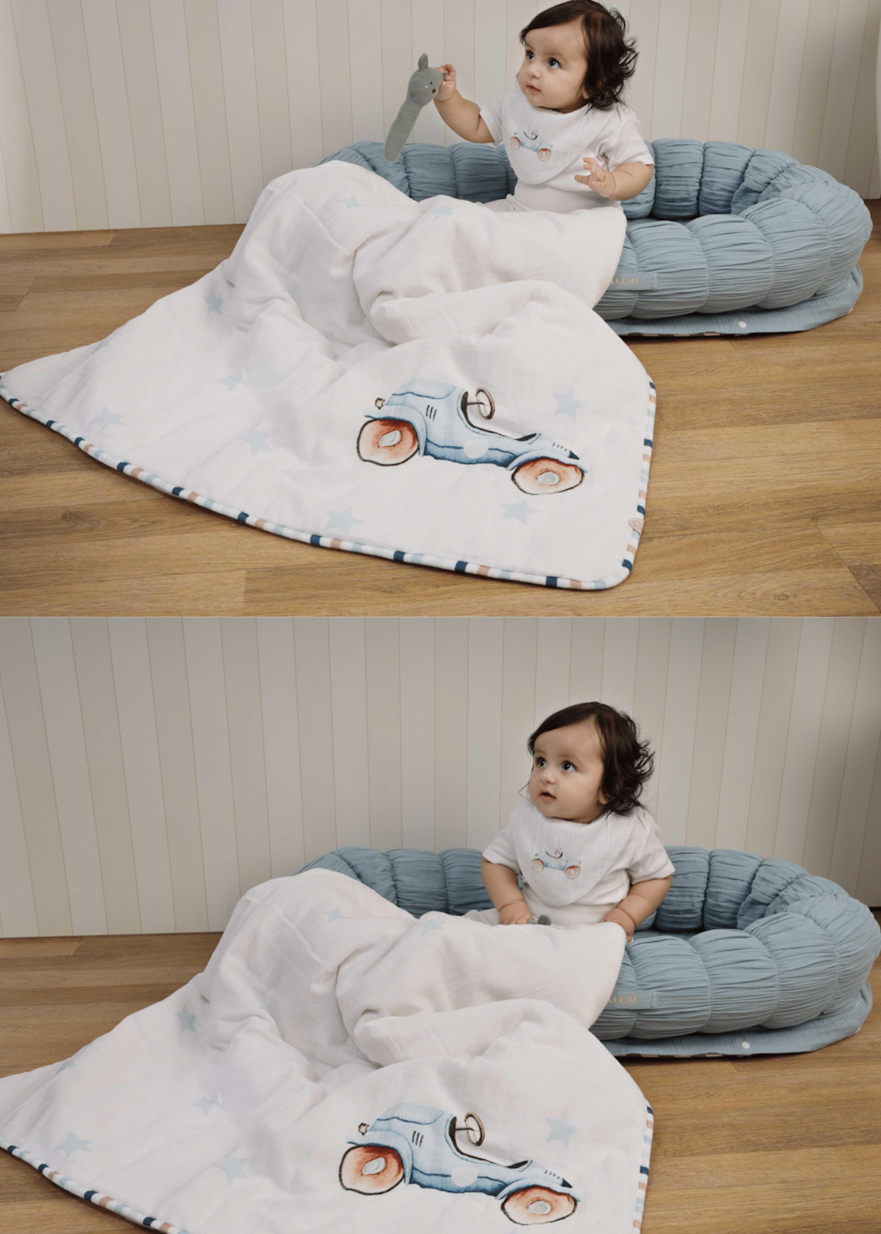 Sleep Cloud Blue Baby Blanket - Ultra Soft Roadster Blanket for Newborns & Toddlers - Perfect for Nursery, Stroller, and Bedtime Comfort