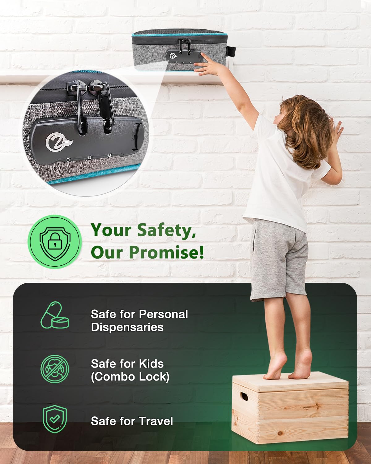 Smell Proof Lock Bag for Travel - Secure Storage for Valuables & Documents