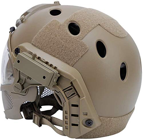 Tactical Airsoft Fast Helmet F22 - Full Face Protection with Detachable Mask & Goggles for Airsoft, Paintball, and Military Simulation Games | Lightweight & Adjustable Combat Helmet for Outdoor Sports & Training