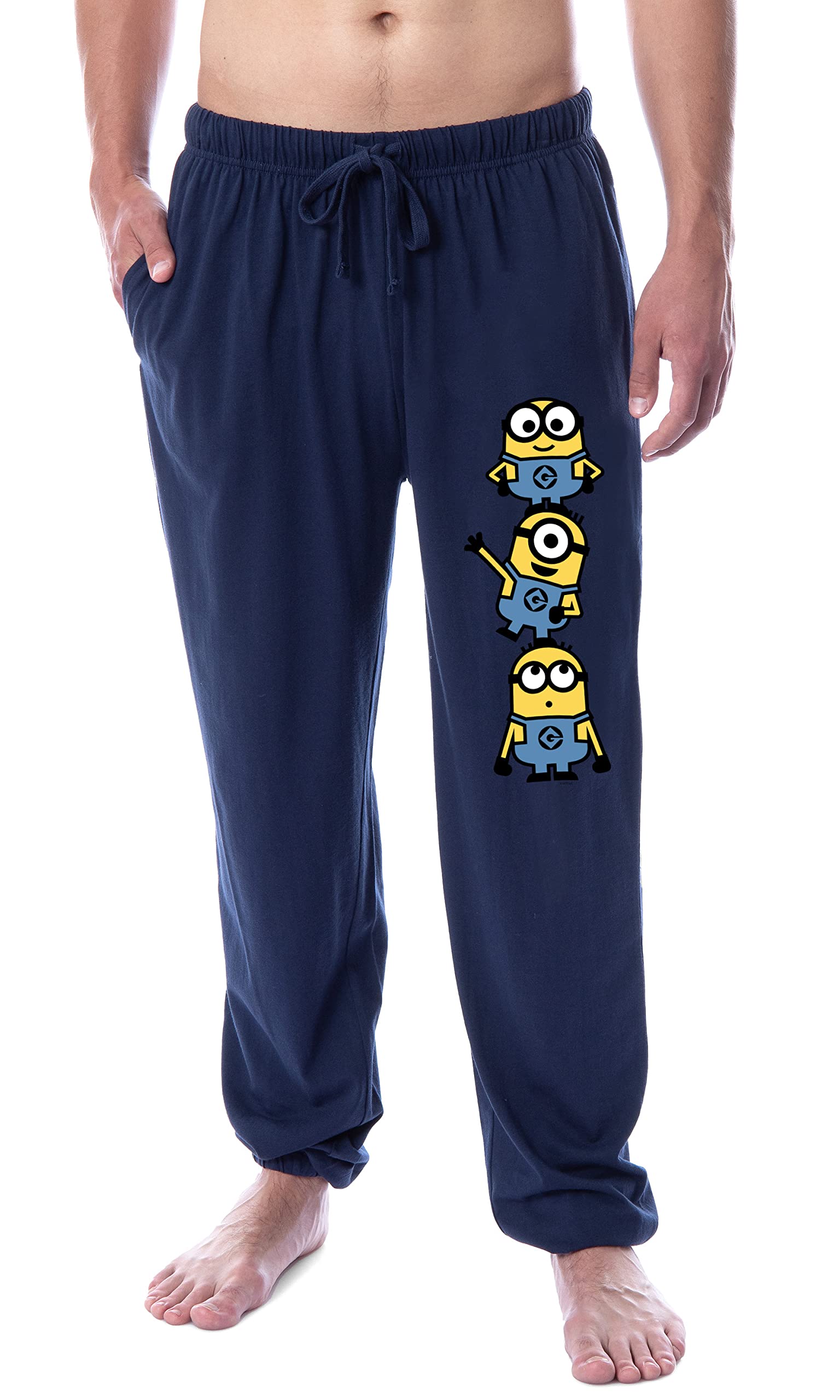 Despicable Me Minions Chibi Character Sleep Jogger Pajama Pants for Men - Soft & Comfortable Lounge Pants for Movie Nights, Sleepovers & Relaxing at Home