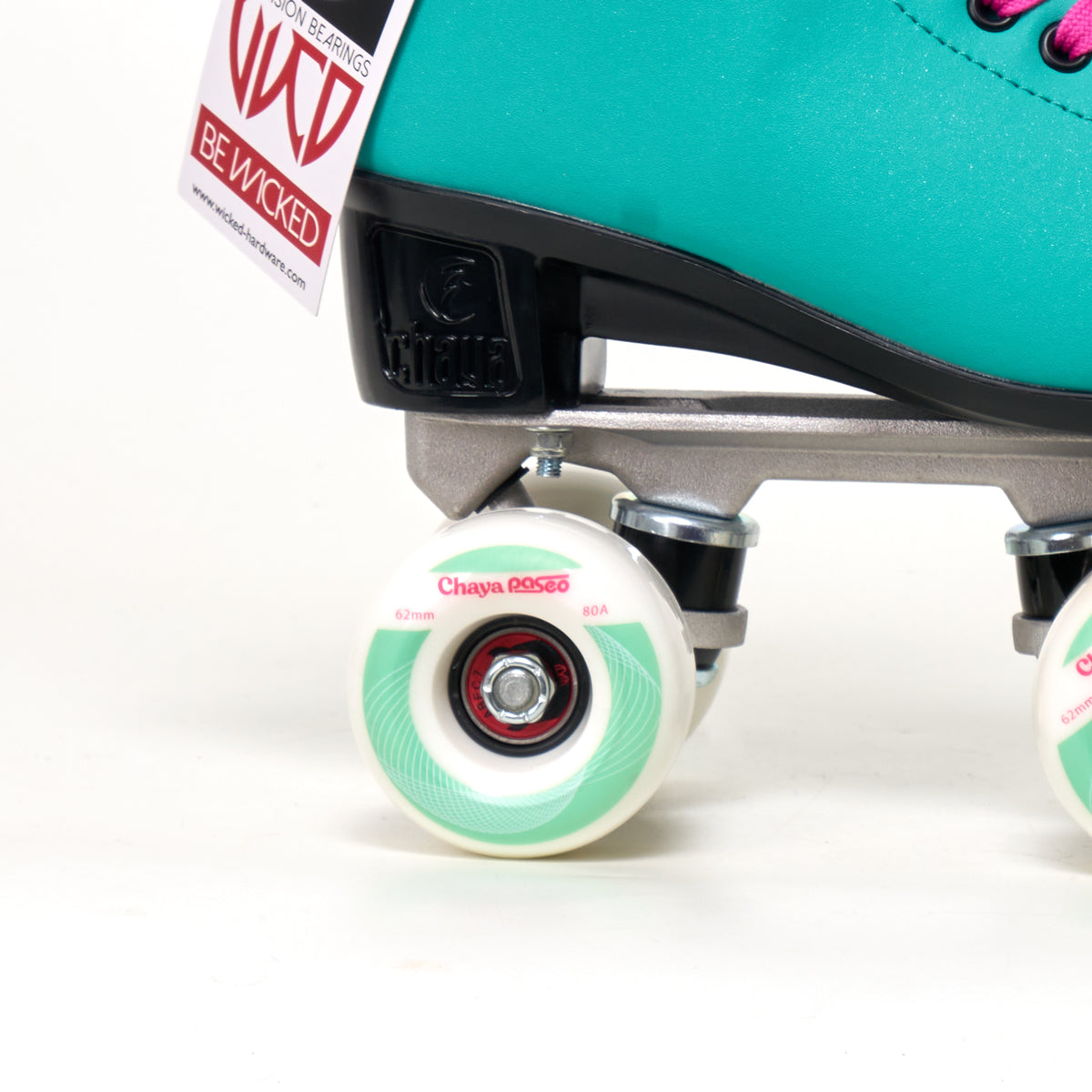 Chaya Melrose Deluxe Adjustable Toe Stop Roller Skates for Women - Turquoise V3 | Outdoor & Indoor Skating, Rink, Fitness & Casual Wear