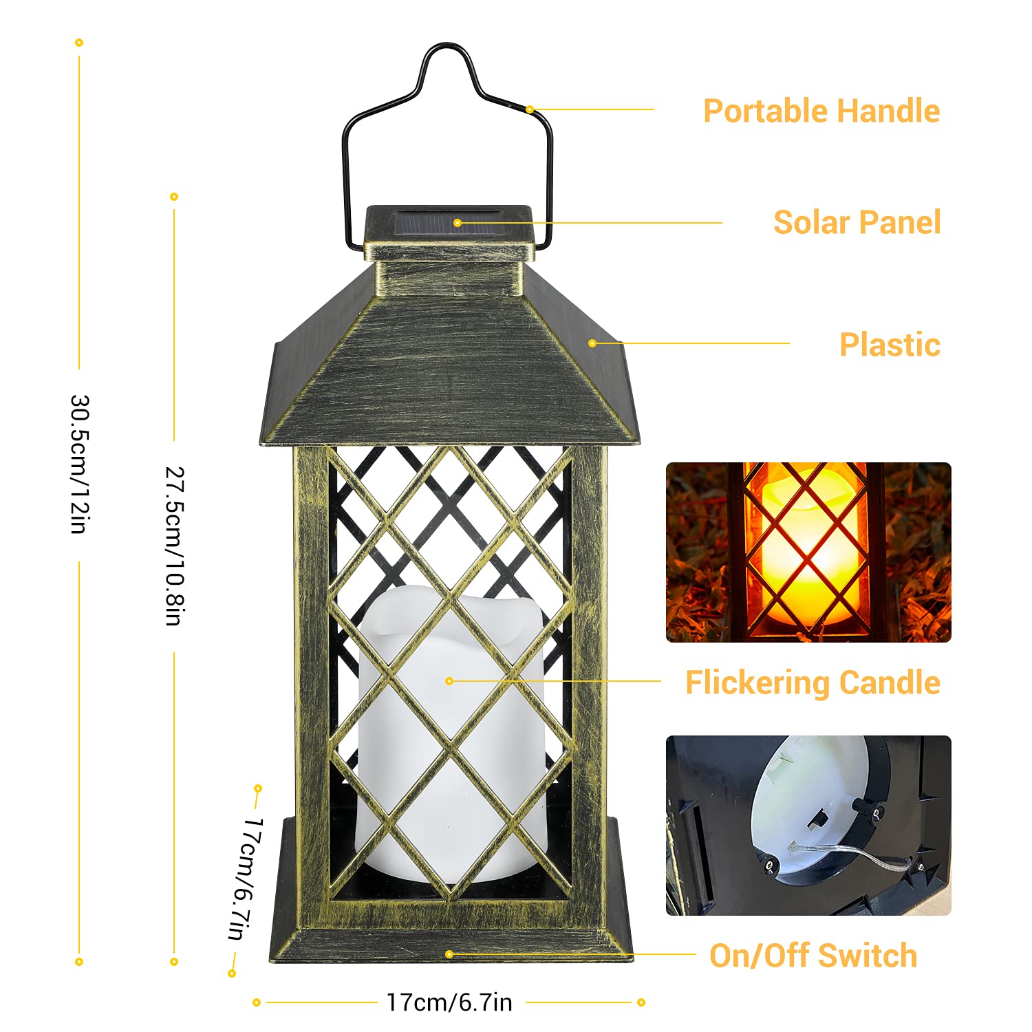 OxyLED 2 Pack Solar Powered Outdoor Hanging Lanterns - Waterproof LED Solar Lights with Flickering Flameless Candles for Patio, Garden, Pathway & Table Decor | Perfect for Camping, Backyard Parties & Emergency Lighting