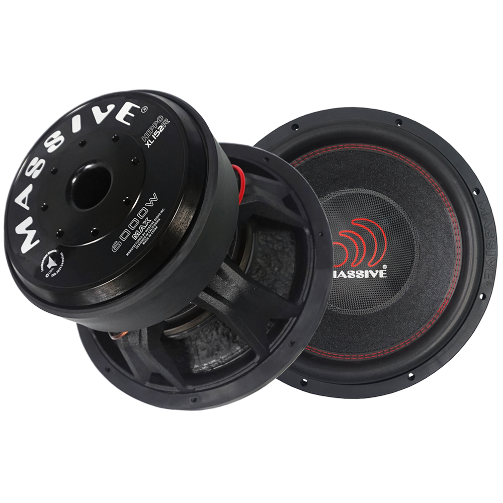 HIPPOXL152R 15-Inch 3000 Watts RMS Dual 2 Ohm 4 Voice Coil Mega Subwoofer - Powerful Bass for Car Audio & Home Theater Systems