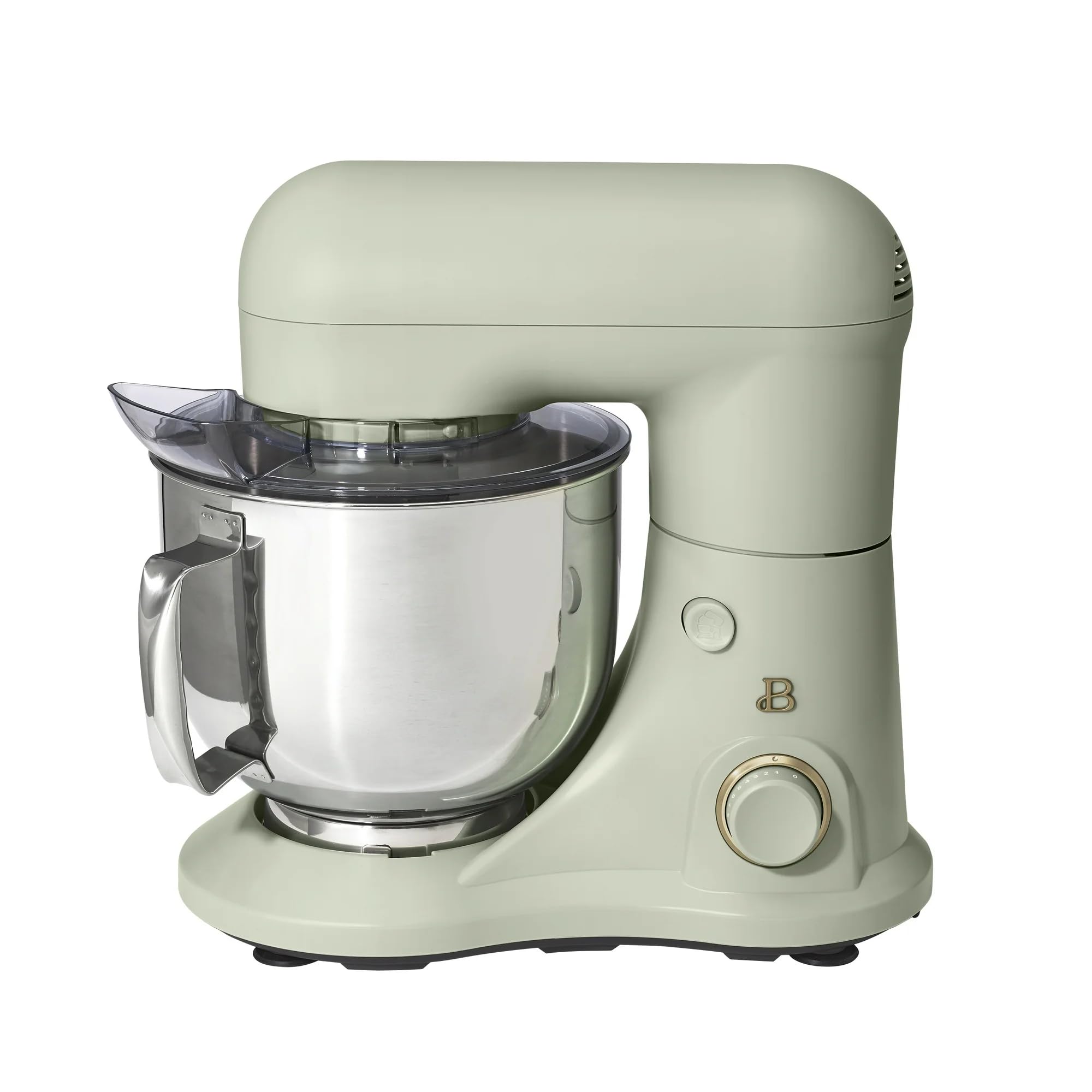 **Drew Barrymore 5.3 Qt Stand Mixer with Tilt-Head - Lightweight, Powerful 300W Motor, 12 Speed Settings - Includes Beater, Whisk, Dough Hook & Splash Guard - Perfect for Baking Cakes, Cookies & Bread (Sage Green)**