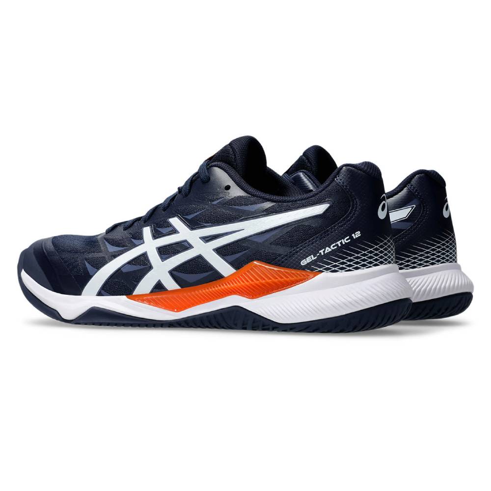 ASICS Gel Tactic 12 Men's Volleyball Shoes - Indoor Court Shoes for Badminton, Squash & Tennis - Lightweight & Supportive Athletic Shoes (Midnight/White) - Perfect for Gym Training & Competitive Sports
