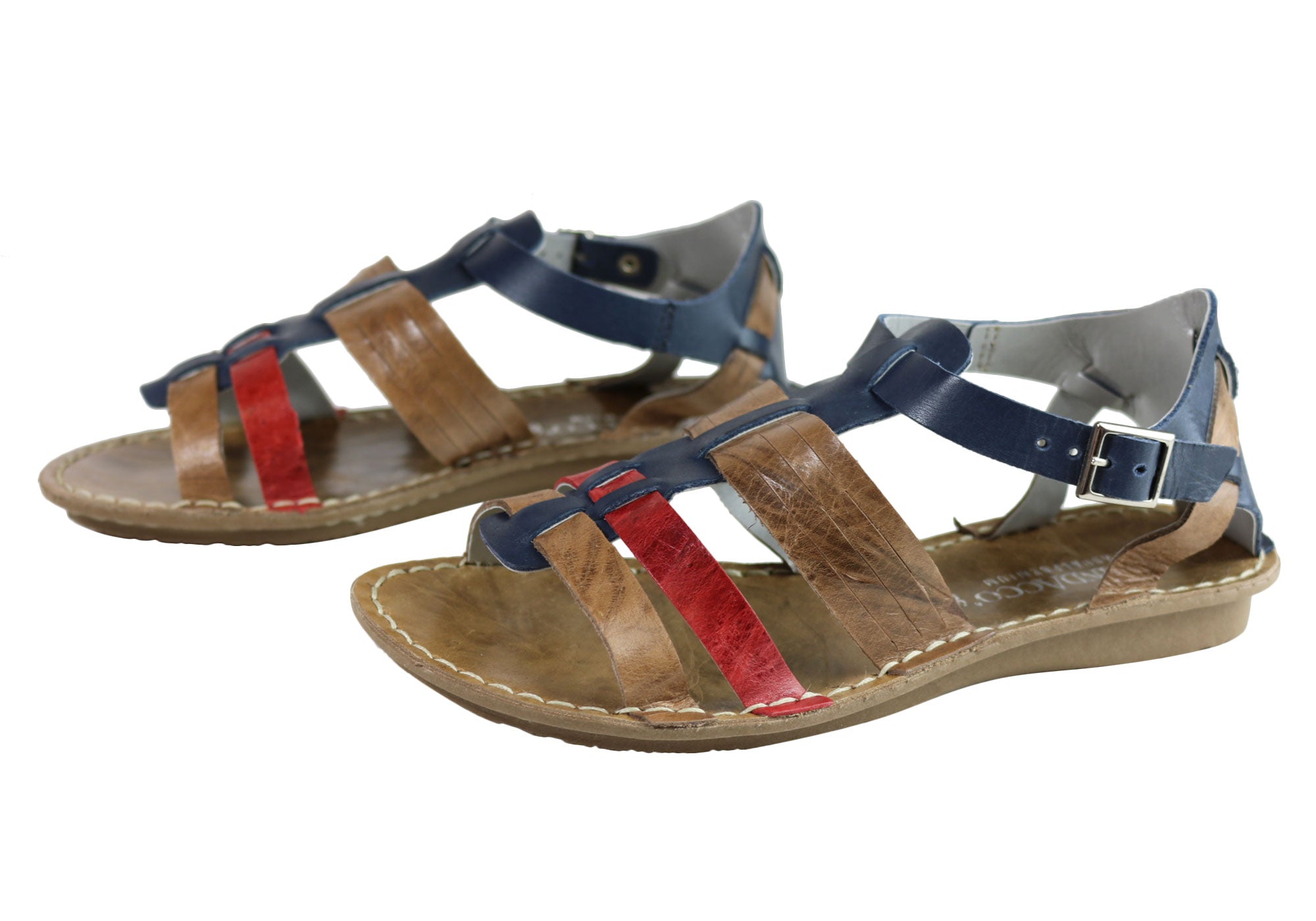 Andacco Augustine Women's Comfort Flat Leather Sandals - Handmade in Brazil - Perfect for Summer, Beach & Casual Outings