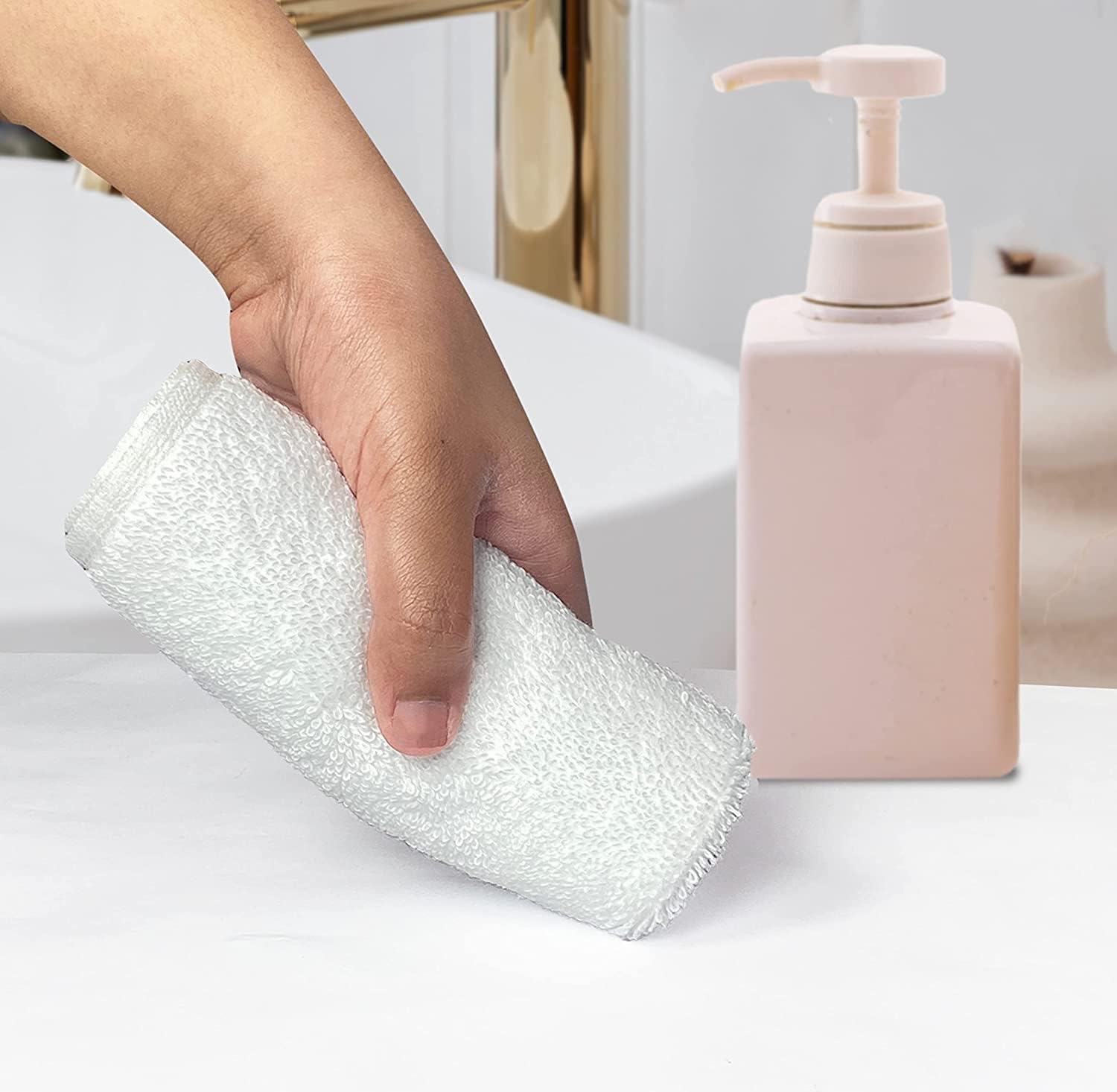 COTFLEX 100% Cotton Face Towel Napkin Set - 12x12 Inch, Small Size, Brilliant White, Pack of 6 - Soft & Absorbent for Skincare, Makeup Removal & Gentle Cleansing
