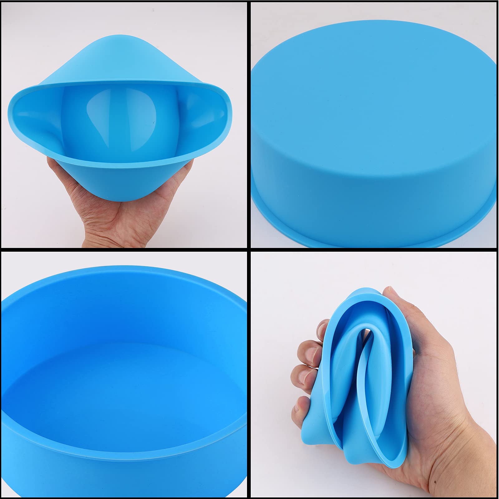 4-Piece Non-Stick Silicone Cake Pan Set - 8 Inch Round Baking Molds for Layer Cakes, Rainbow Cakes & Chiffon Cakes | Reusable, BPA-Free & Dishwasher Safe | Perfect for Birthday Parties, Wedding Cakes & Home Baking