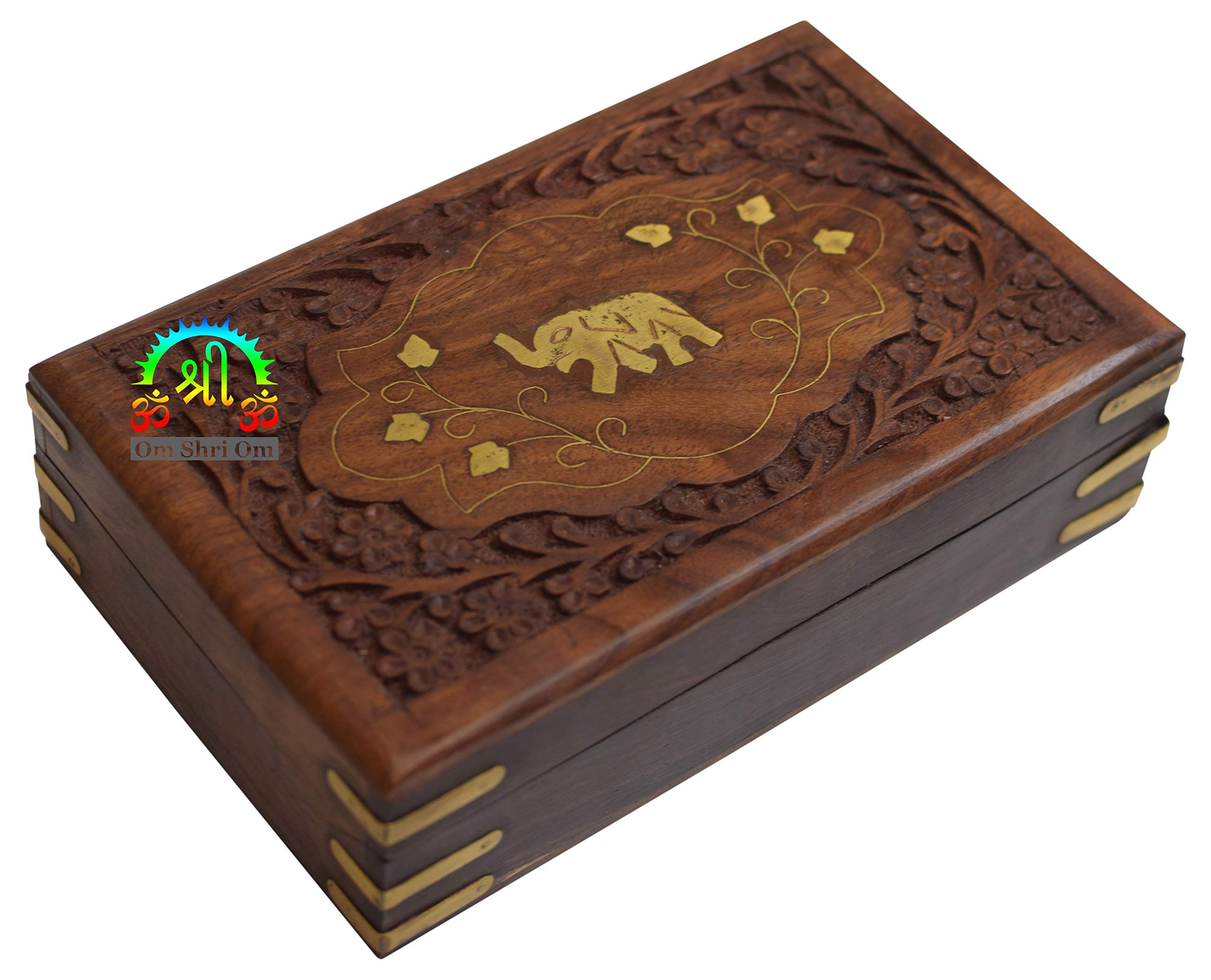 Exquisite Hand-Carved Rosewood Jewelry Box with Elephant Design & Velvet Lining - Perfect for Gift Giving, Jewelry Storage & Home Décor