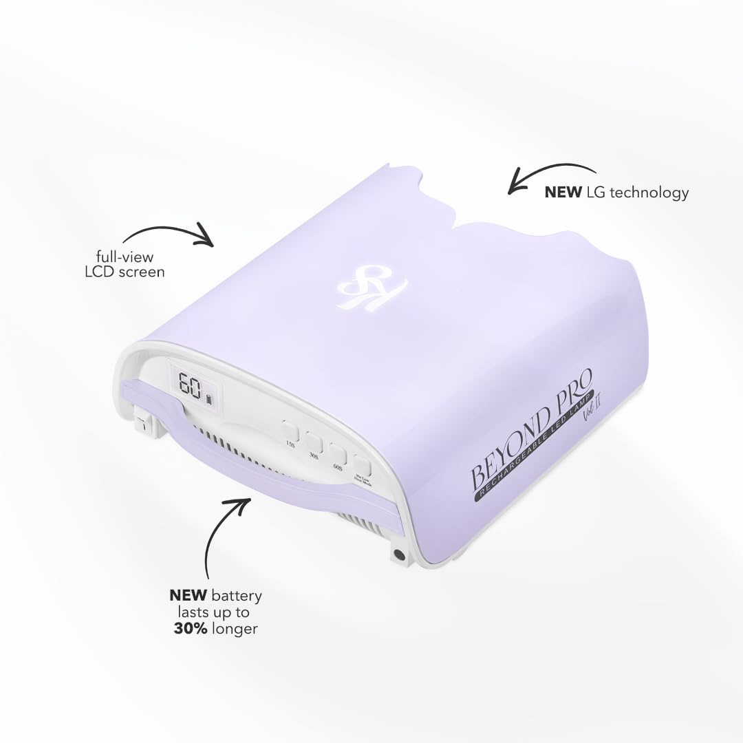 KIARA SKY Beyond Pro Rechargeable LED Nail Lamp for Gel Polish - Vol II (Lavender) | Fast Curing, Professional Salon Quality | Perfect for Home Manicures & Nail Art