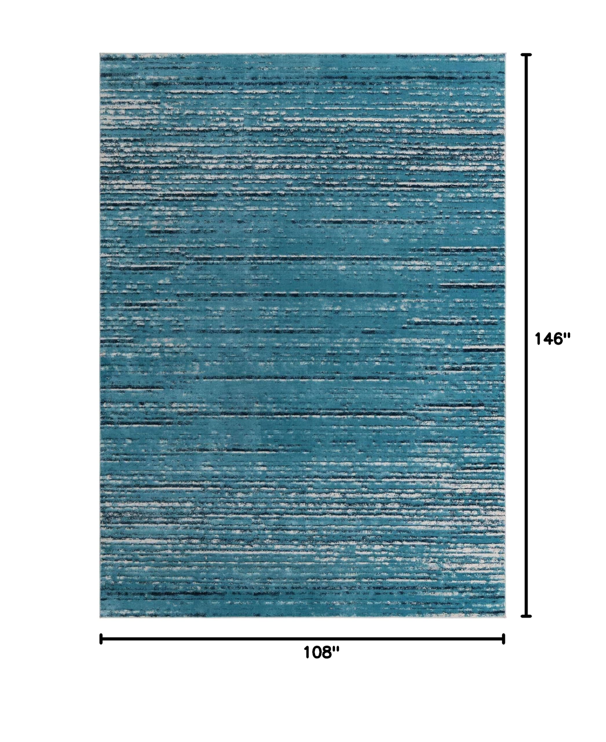 Unique Loom Oasis Collection Blue & Navy Area Rug - 9' x 12' 2