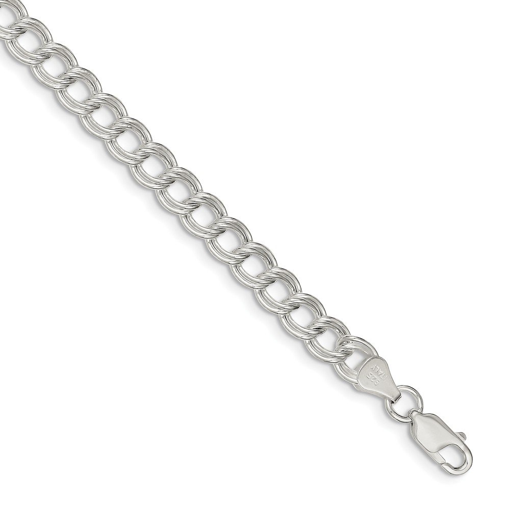 925 Sterling Silver Double Link Charm Bracelet with Lobster Clasp - Elegant Adjustable Jewelry for Women, Gift for Her, Birthday, Anniversary, Wedding & Everyday Wear