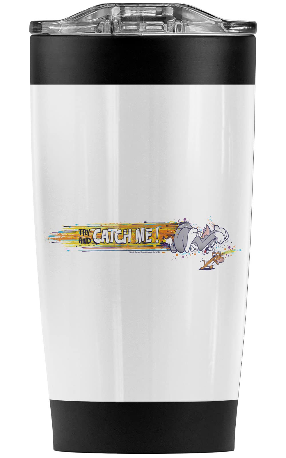 Tom and Jerry Stainless Steel Tumbler 20oz - Vacuum Insulated Travel Mug with Leakproof Lid for Coffee & Cold Drinks | Double Wall Insulation Keeps Beverages Hot/Cold for Hours | Perfect for Office, Commuting, Camping & Outdoor Activities