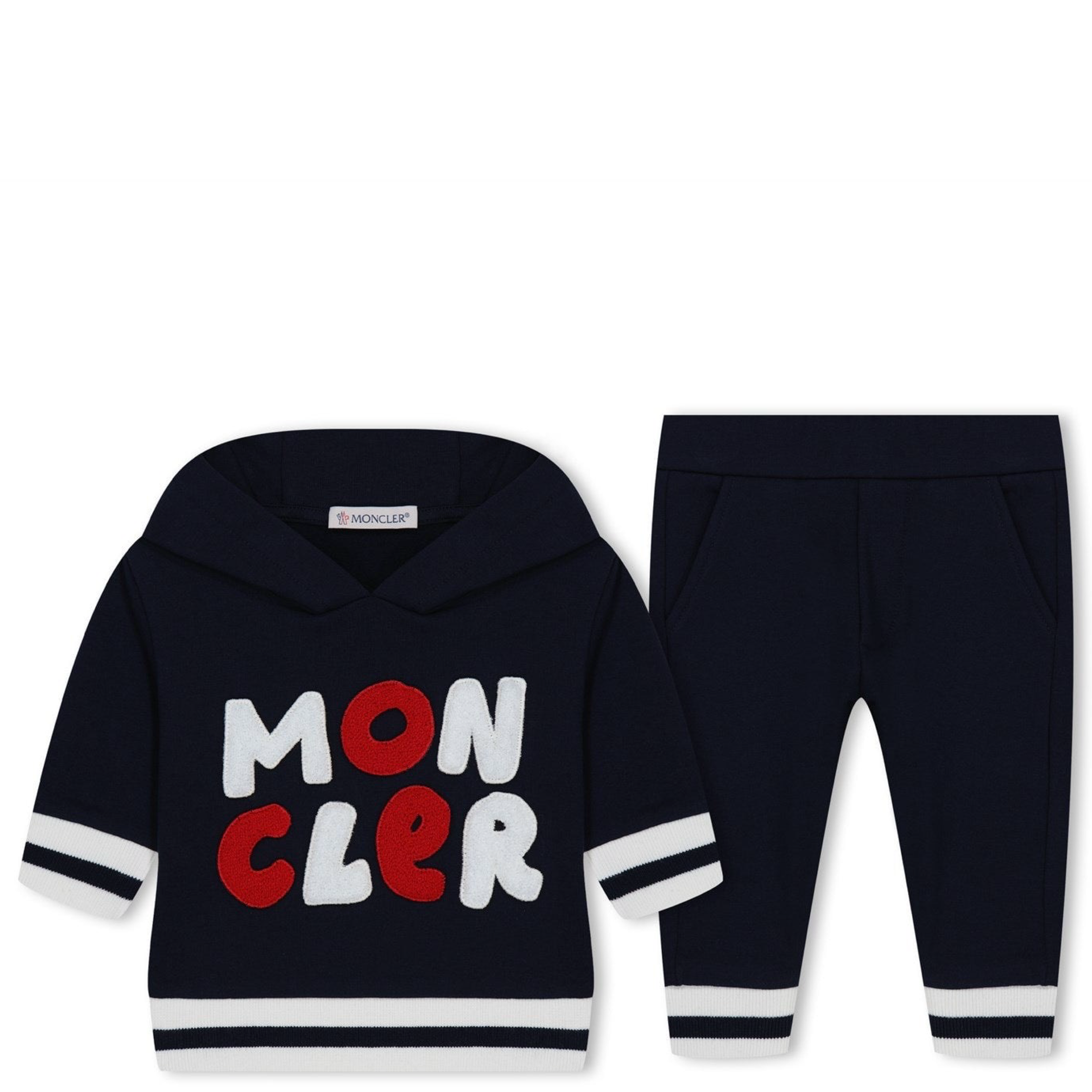 Moncler Baby Logo Tracksuit Set - Soft Cotton Jogger & Hoodie Outfit for Infants - Perfect for Playdates, Family Outings & Winter Comfort