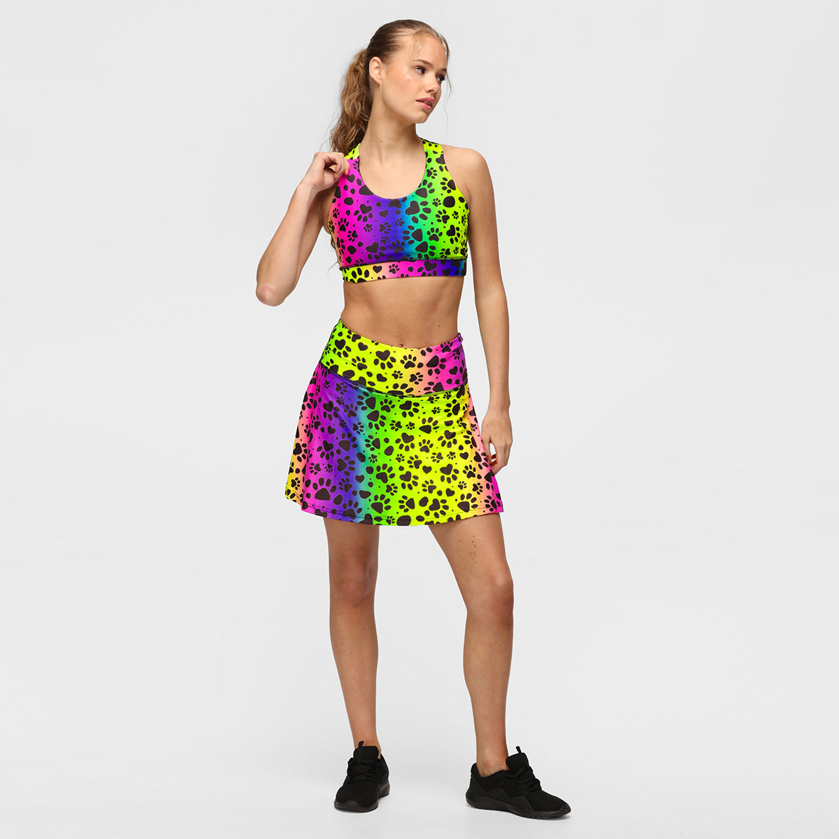 Pawfect Rainbow Skort for Women - Cute & Comfortable Pet Lover Skirt - Perfect for Dog Walks, Cat Cafes & Animal-Themed Events