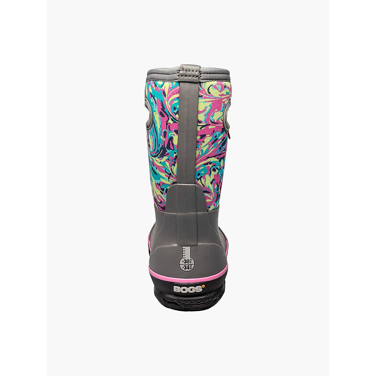 BOGS Grey Multi Winter Marble Classic Boots - Waterproof Insulated Snow Boots for Women & Men - Perfect for Hiking, Snowshoeing, and Cold Weather Outdoor Activities