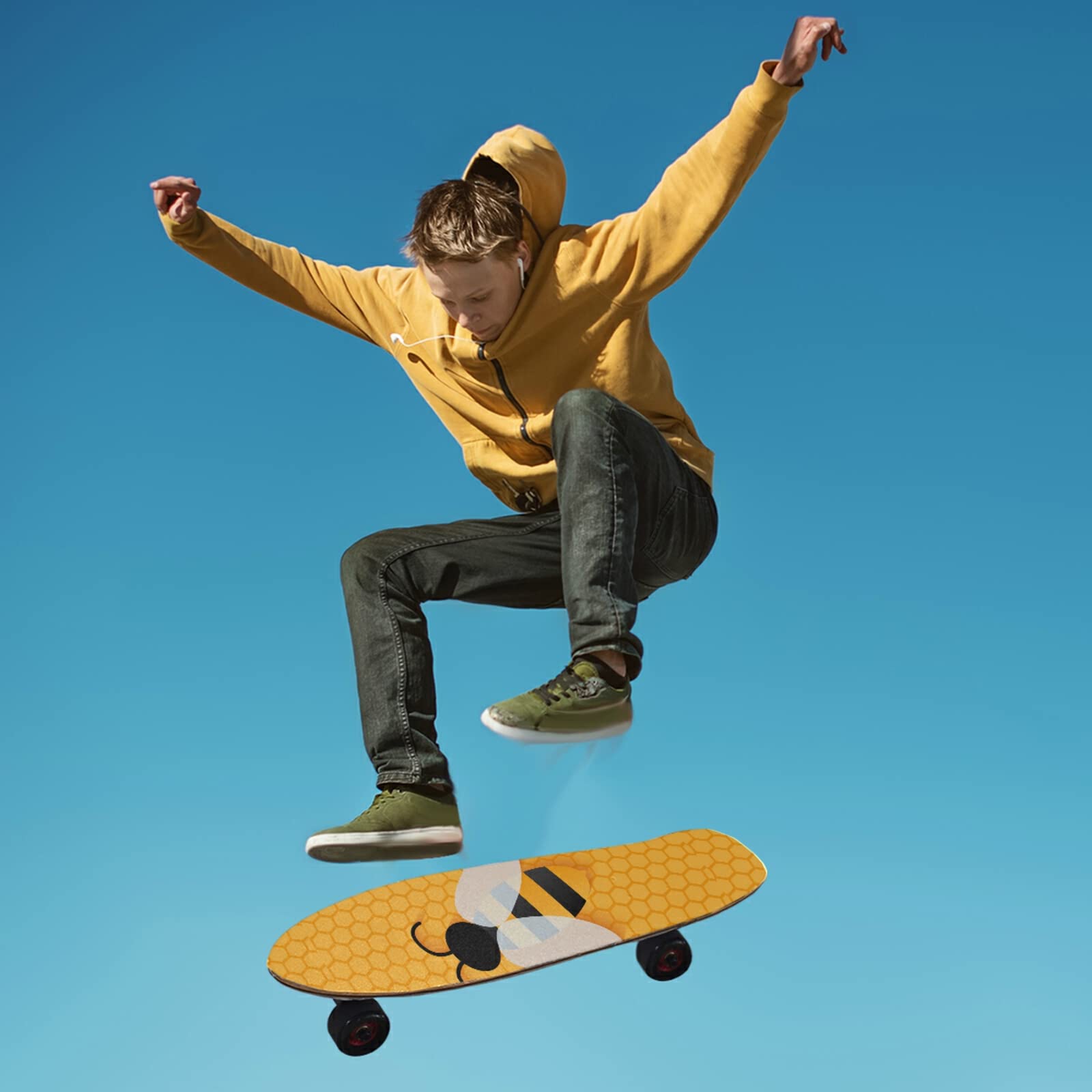 Poeticcity Waterproof Skateboard Grip Tape - Anti Slip Longboard & Scooter Griptape Sheets - Tear-Resistant Sandpaper Sticker Roll for Easy Bubble-Free Application - Perfect for Skateboards, Longboards, Scooters & Roller Boards