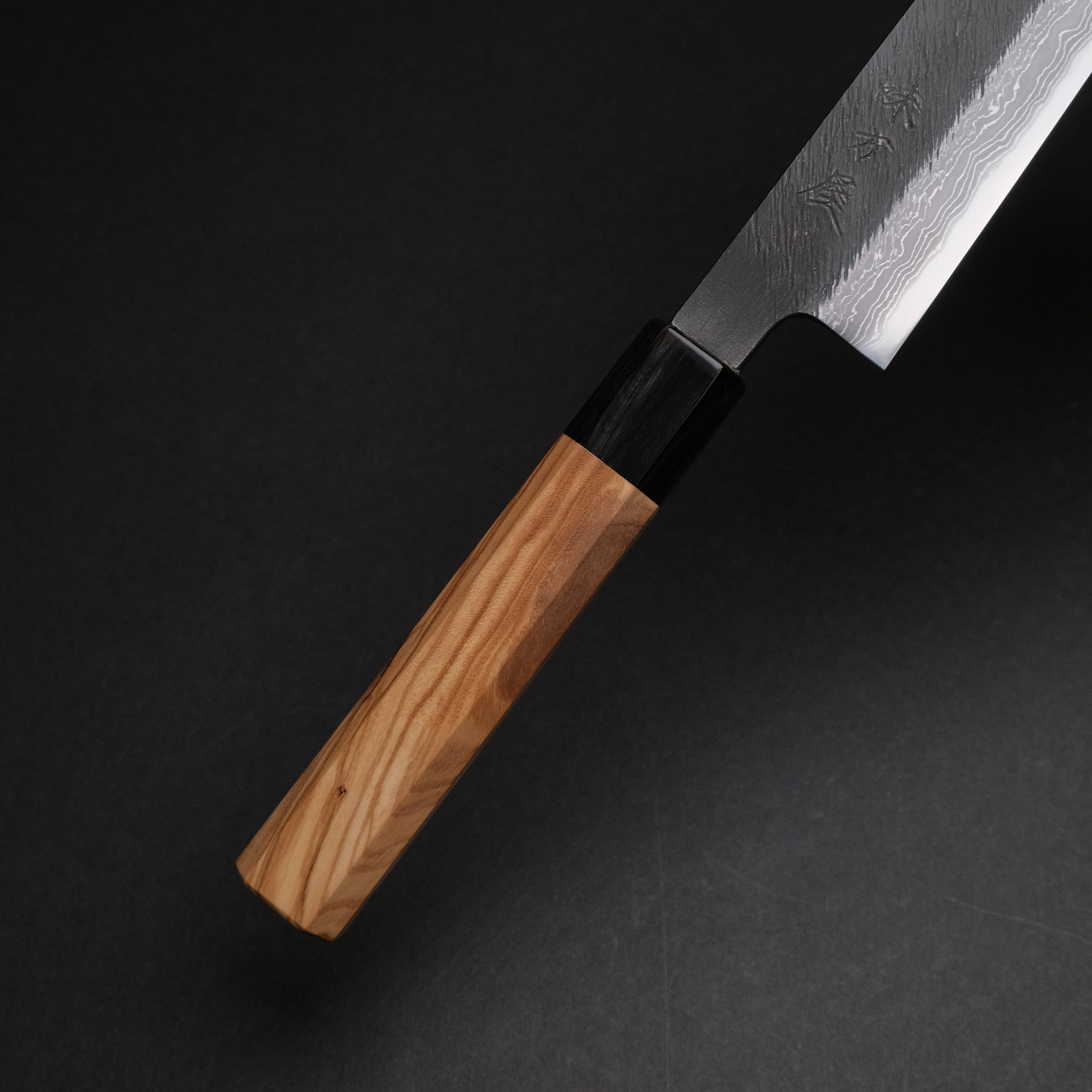 Premium Ajikataya White #2 Matsuba Damascus Sujihiki 270mm Japanese Chef Knife - Olive Wood & Buffalo Horn Handle - Perfect for Slicing Sashimi, Meat, and Precision Kitchen Tasks