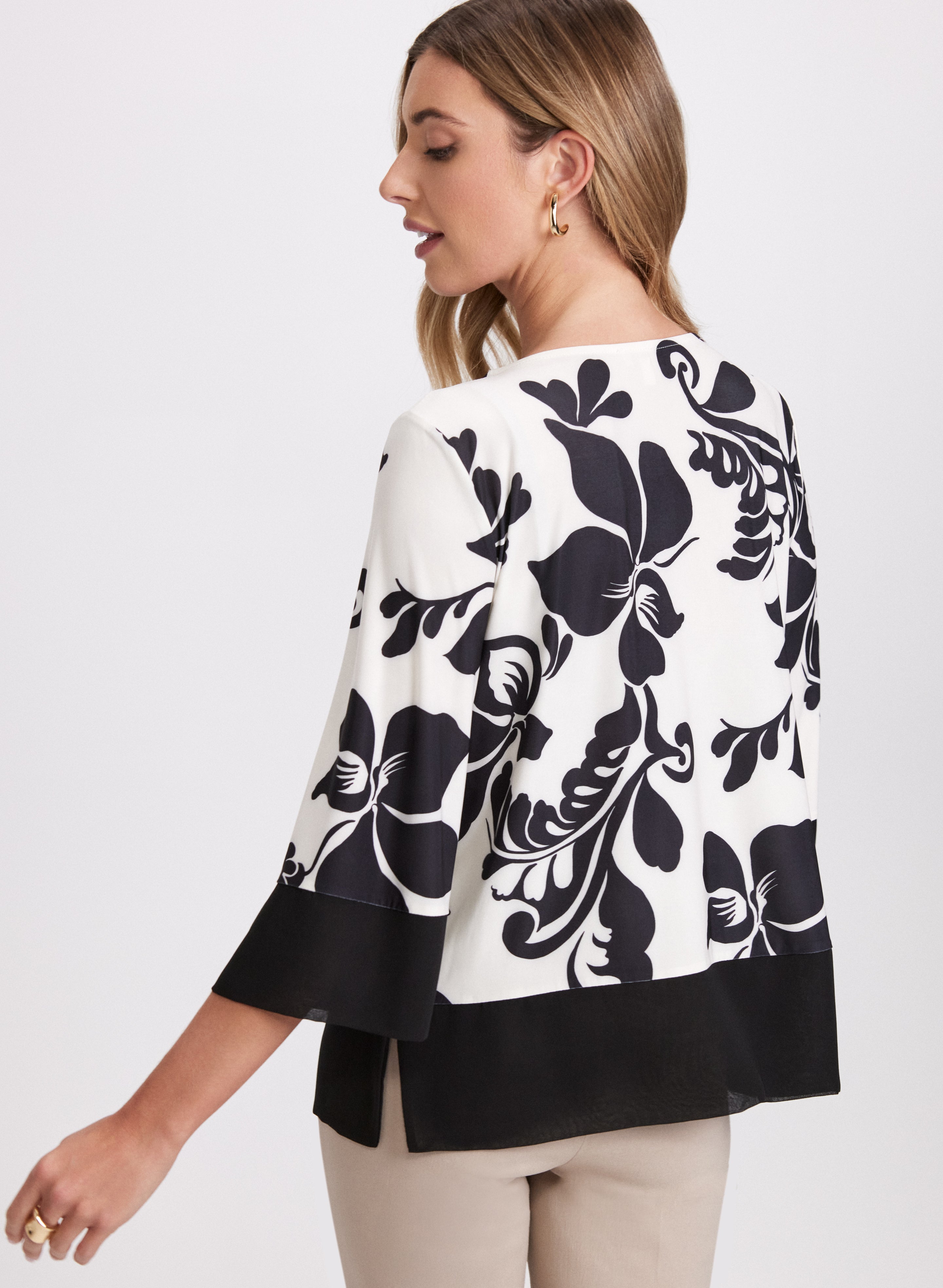 Floral Color Block Top for Women - Stylish Summer Blouse for Casual Outings & Date Nights