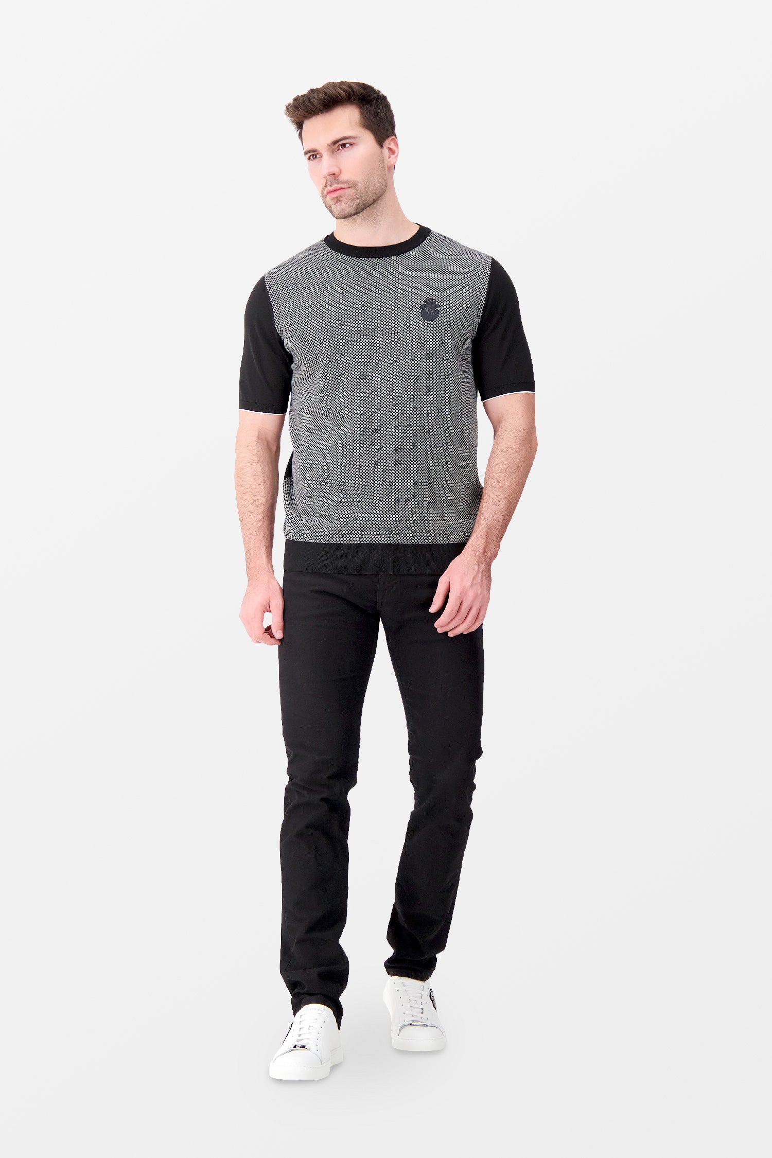 Billionaire Black SS Crest Round Neck Pullover - Stylish Casual Men's Sweatshirt for Everyday Wear & Street Fashion