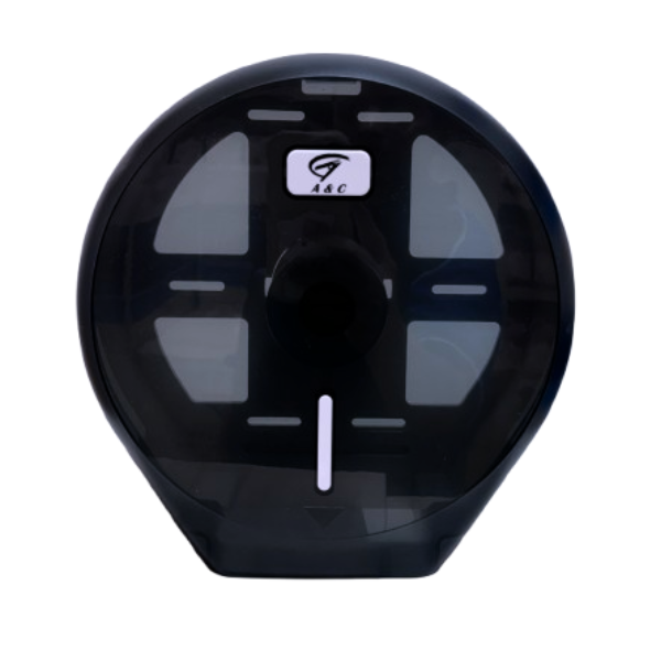 Premium Single Jumbo Toilet Paper Holder - Black or White Bathroom Tissue Dispenser for Home, Office & Commercial Use