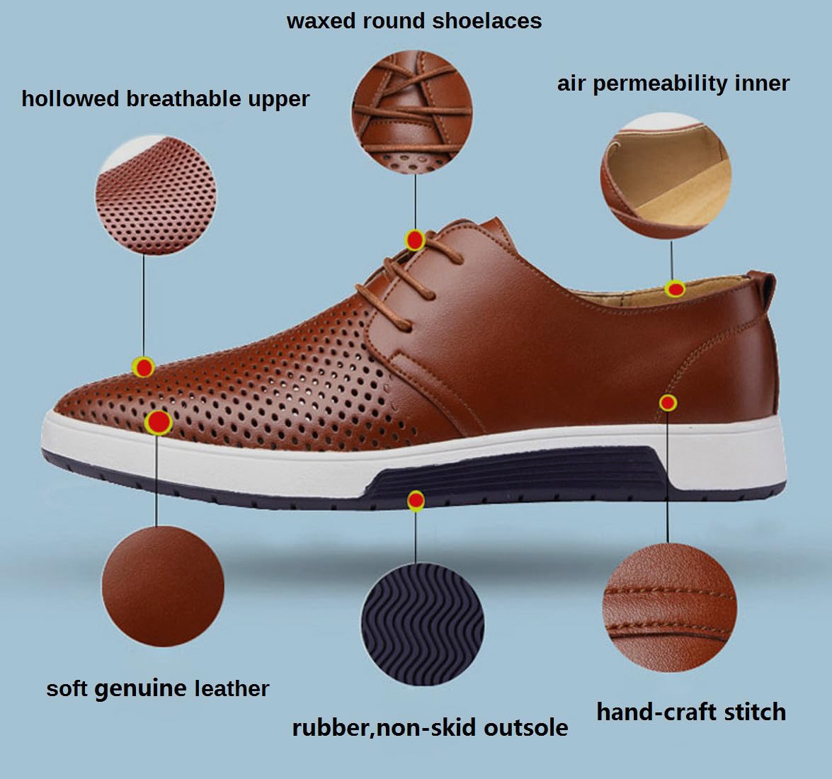Men's Oxford Shoes - Casual Lace Up Dress Shoes for Men | Breathable Formal Slip On Sneakers | Perfect for Office, Wedding & Business Occasions