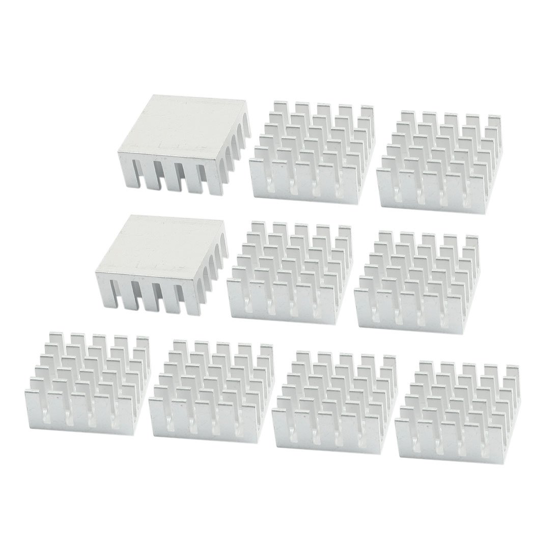 uxcell 22mm x 22mm x 10mm Aluminum Heatsink Cooler - High Performance Heat Dissipation for CPU, Memory, 3D Printer Cooling - Pack of 10 Silver Heat Fins - Perfect for PC Builds, Electronics Projects & DIY Cooling Solutions