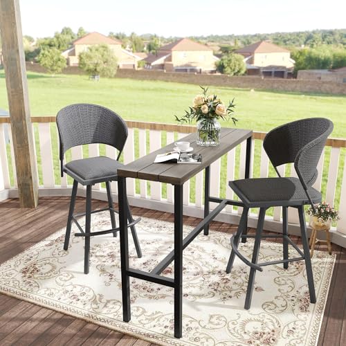 Grey Wood Grain Table-3 Pcs